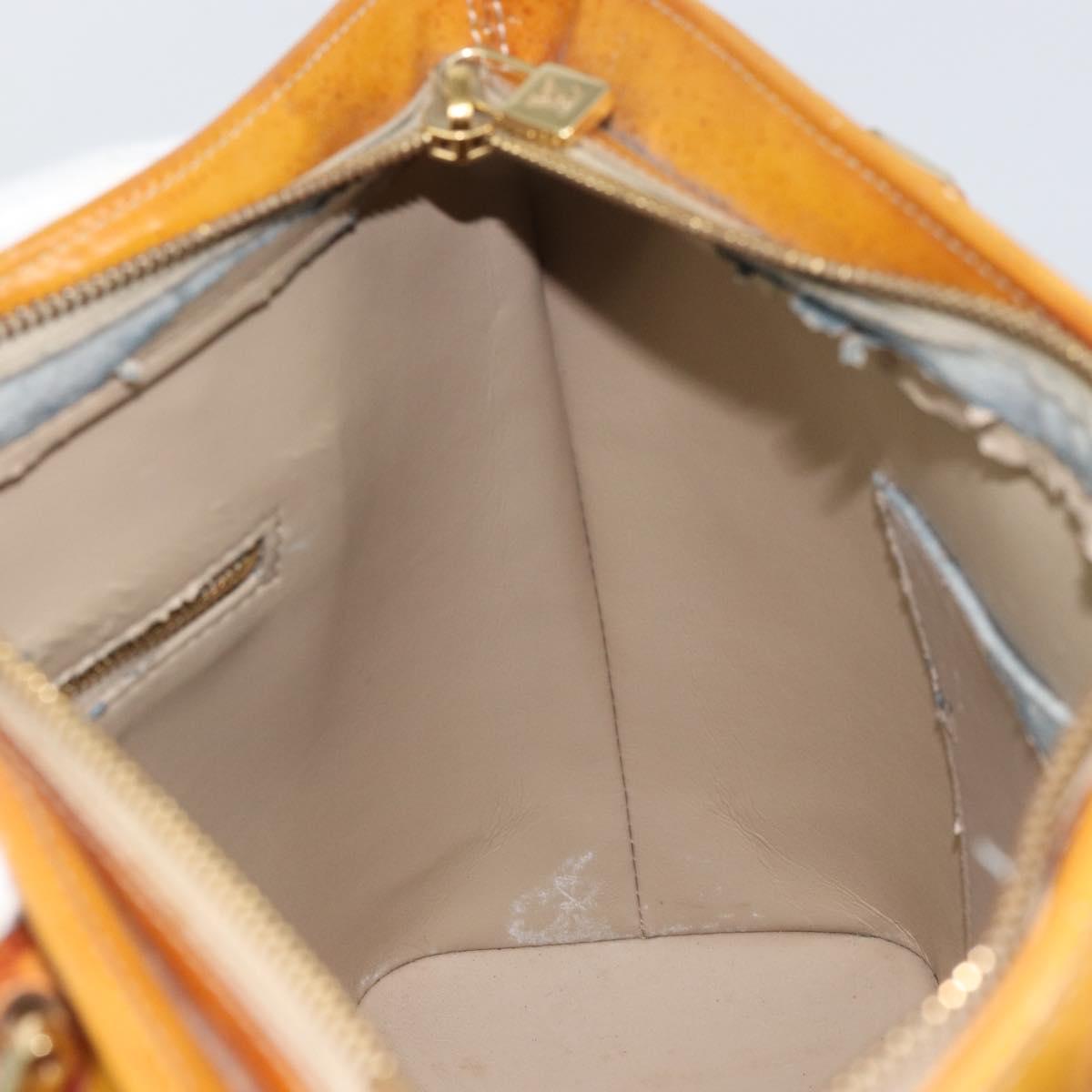 LOUIS VUITTON Monogram Vernis Houston Hand Bag Beige M91004 LV Auth bs31721