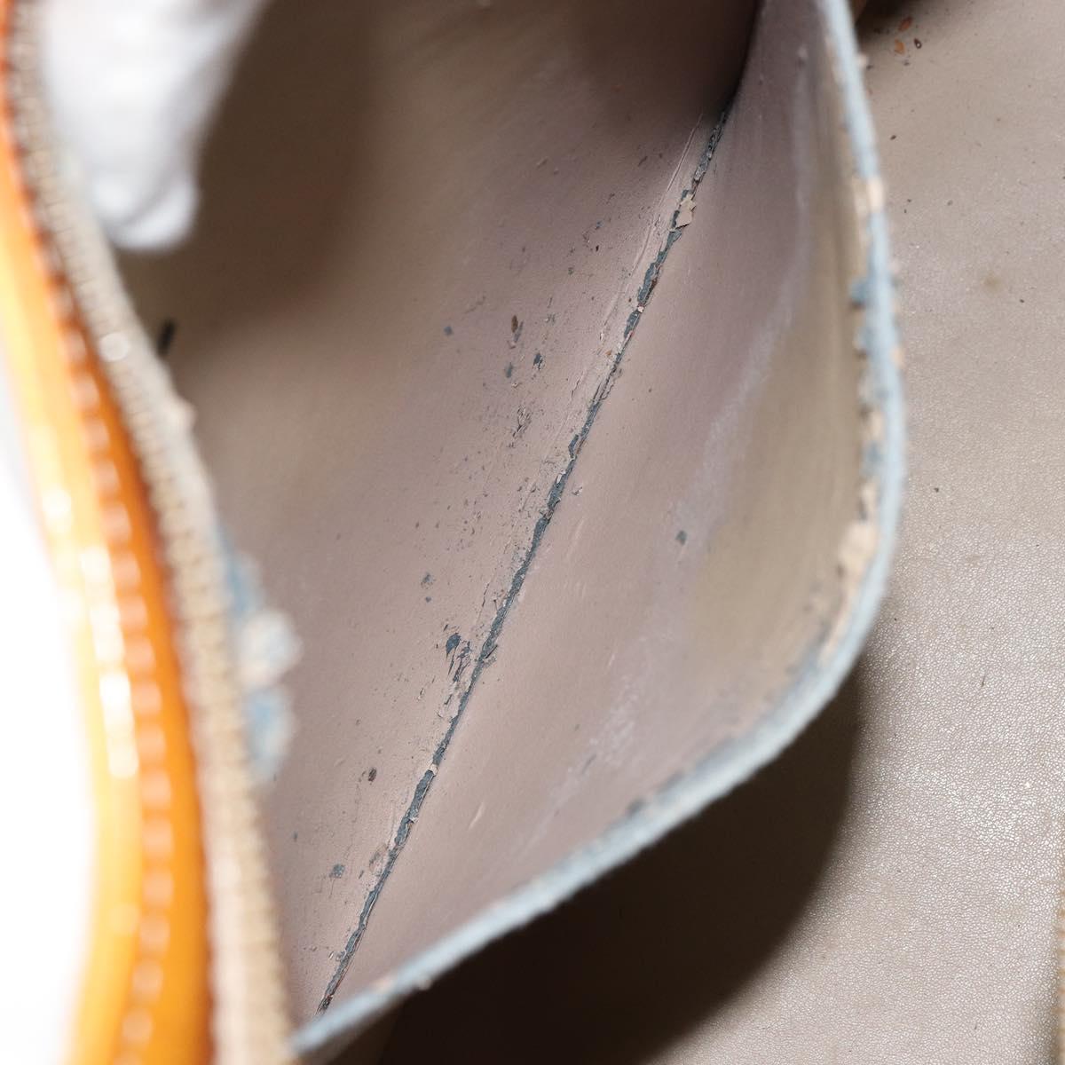 LOUIS VUITTON Monogram Vernis Houston Hand Bag Beige M91004 LV Auth bs31721