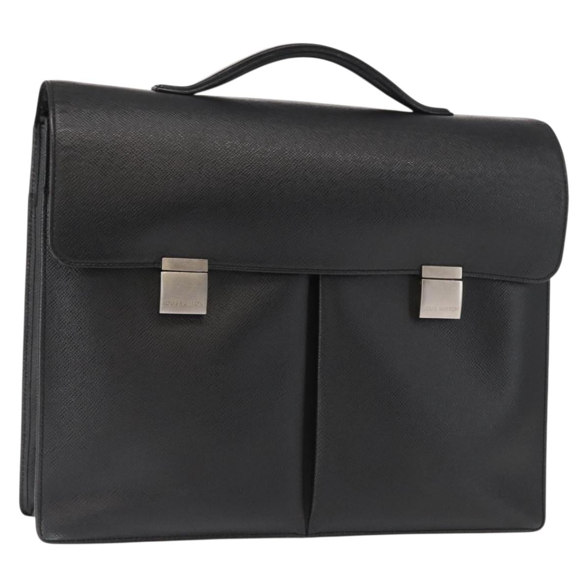 LOUIS VUITTON Taiga Serviette Kazan Business Bag Ardoise M30802 LV Auth bs31723
