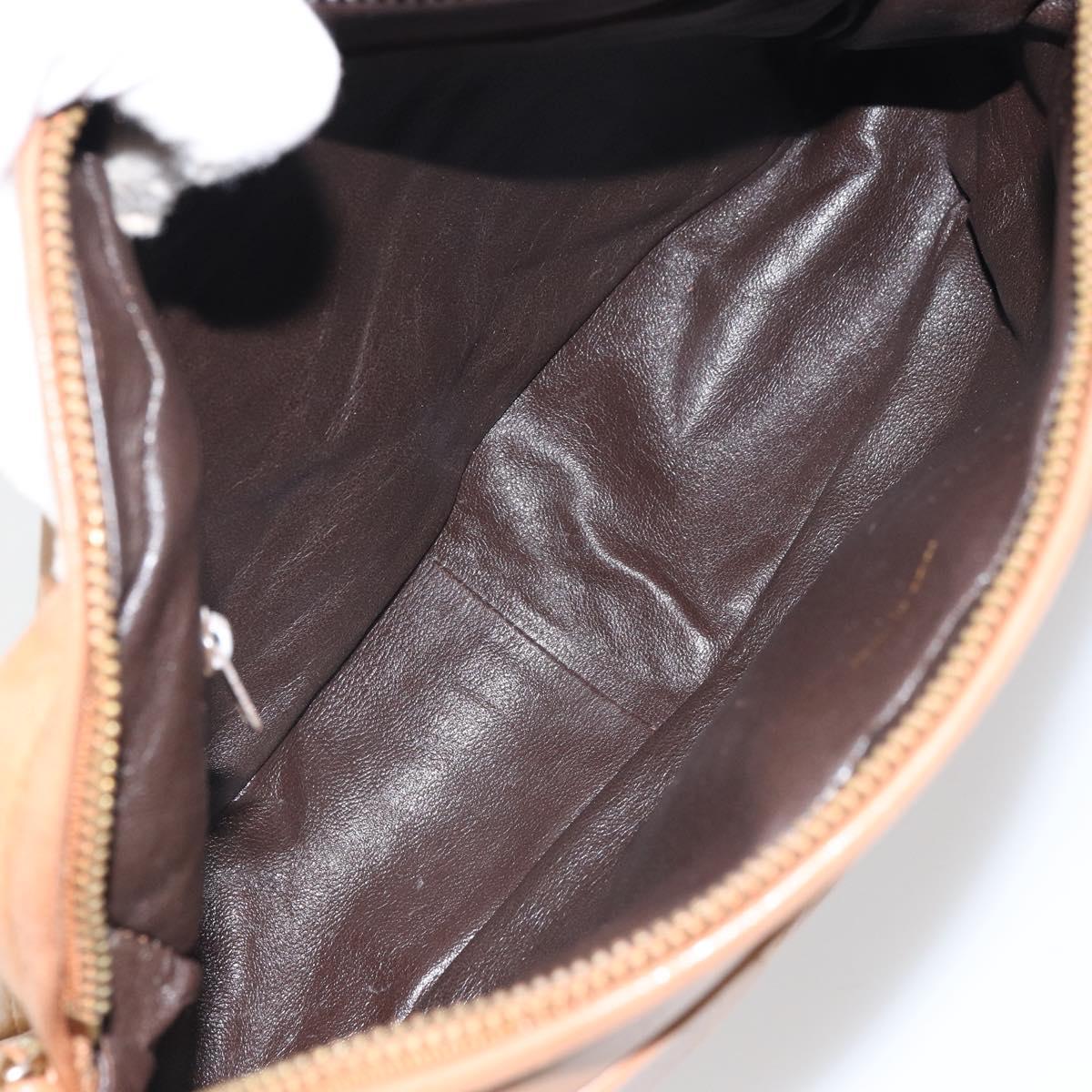 CHANEL Matelasse Fringe Chain Shoulder Bag Lamb Skin Brown Gold CC Auth bs31725