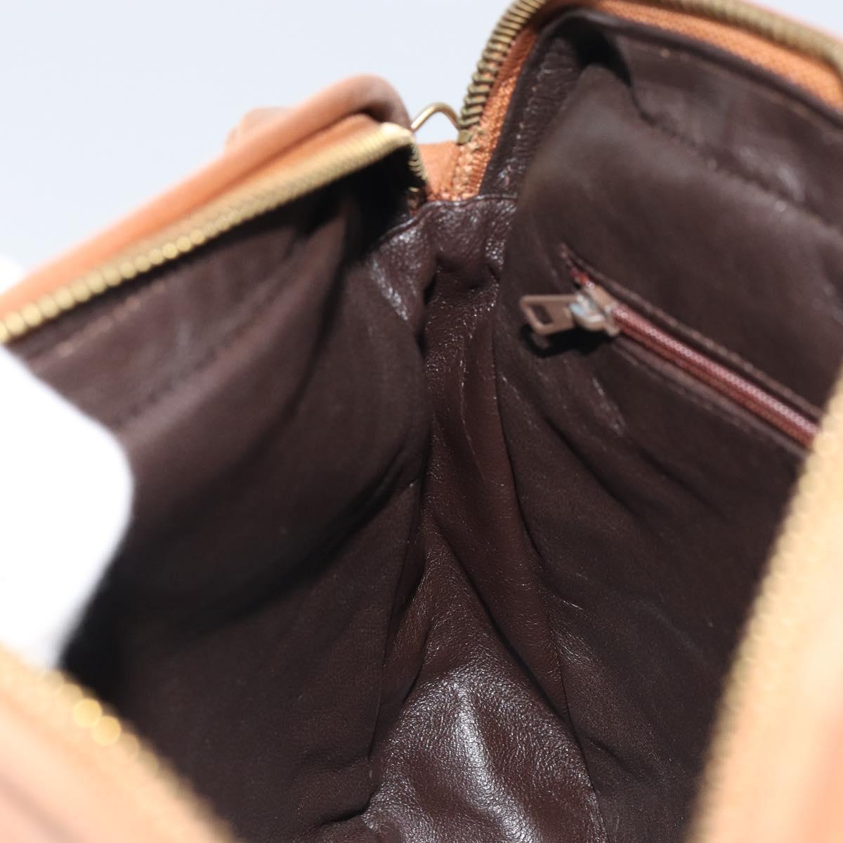 CHANEL Matelasse Fringe Chain Shoulder Bag Lamb Skin Brown Gold CC Auth bs31725