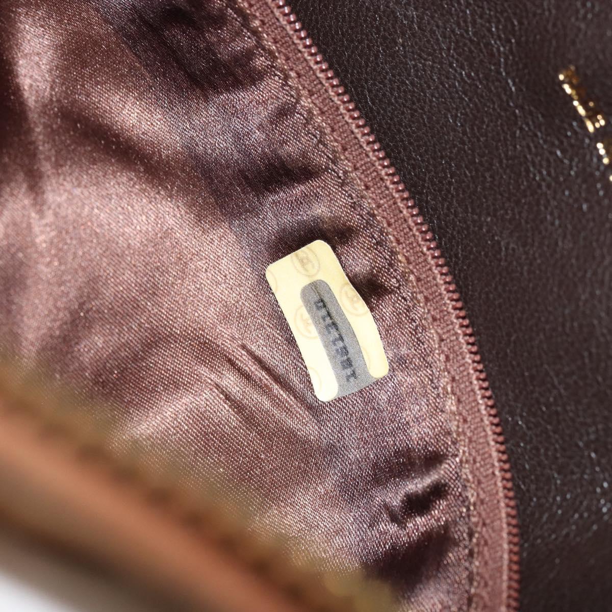 CHANEL Matelasse Fringe Chain Shoulder Bag Lamb Skin Brown Gold CC Auth bs31725