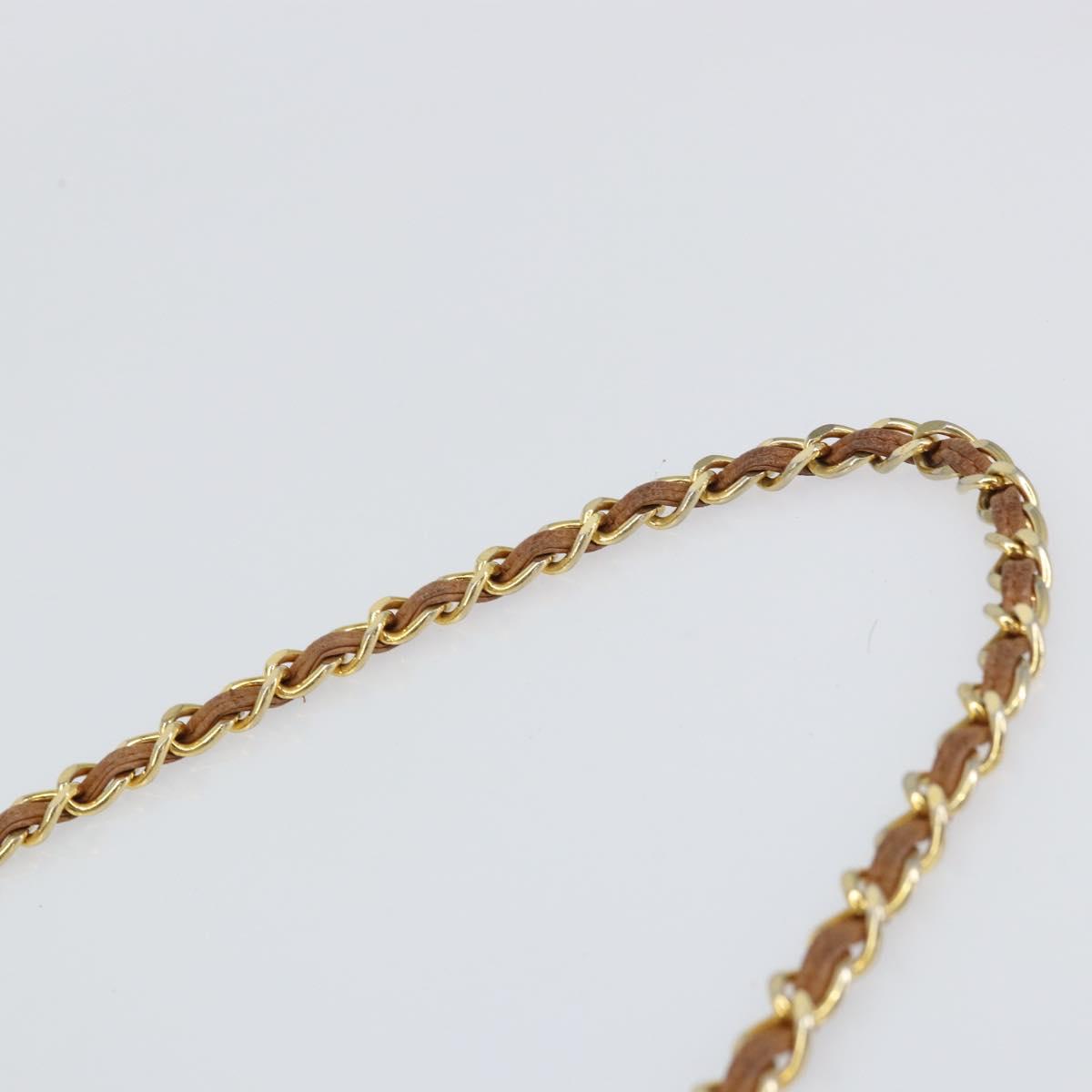 CHANEL Matelasse Fringe Chain Shoulder Bag Lamb Skin Brown Gold CC Auth bs31725