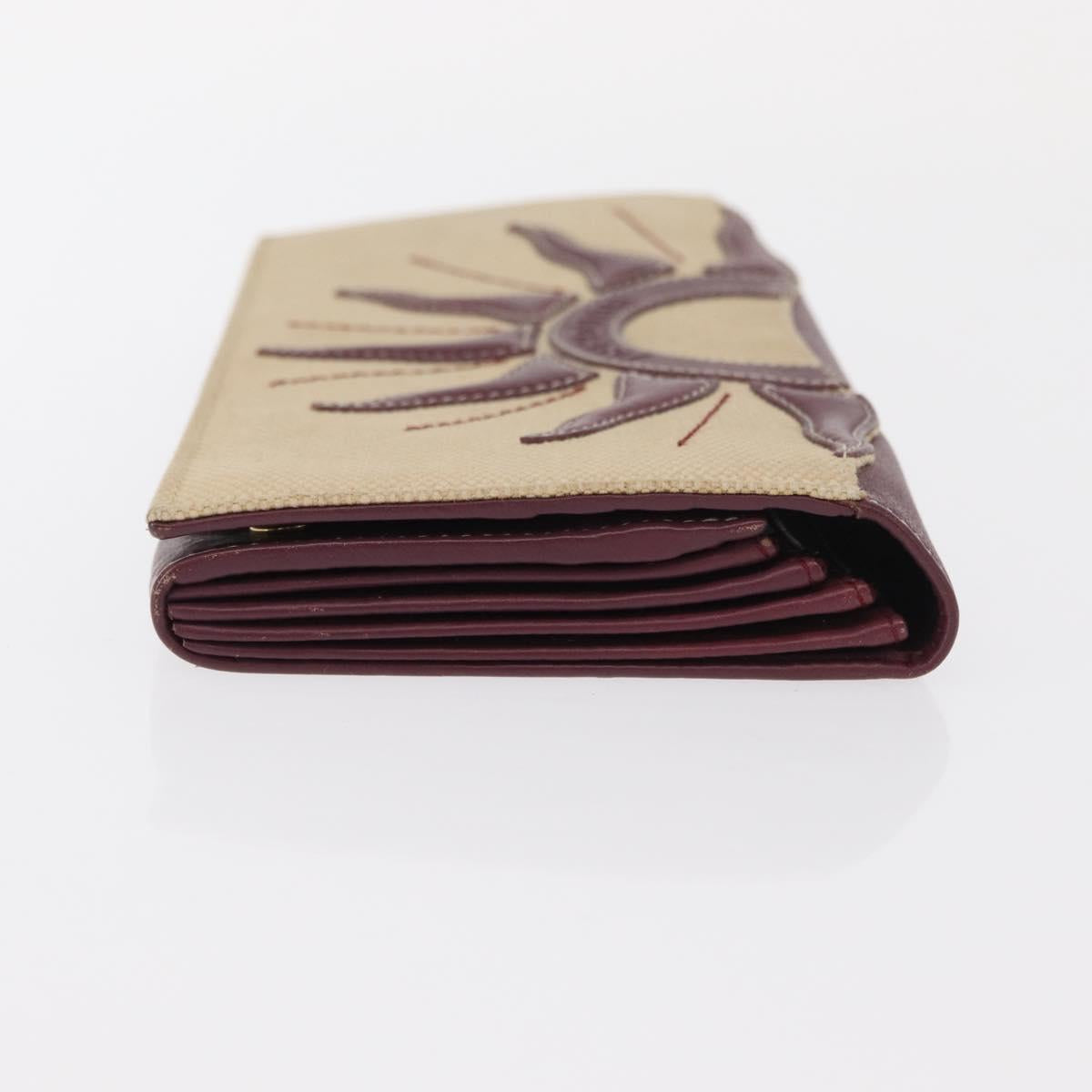 BVLGARI Salvatore Ferragamo Wallet Leather Canvas 2 Set Beige Khaki Auth bs31731