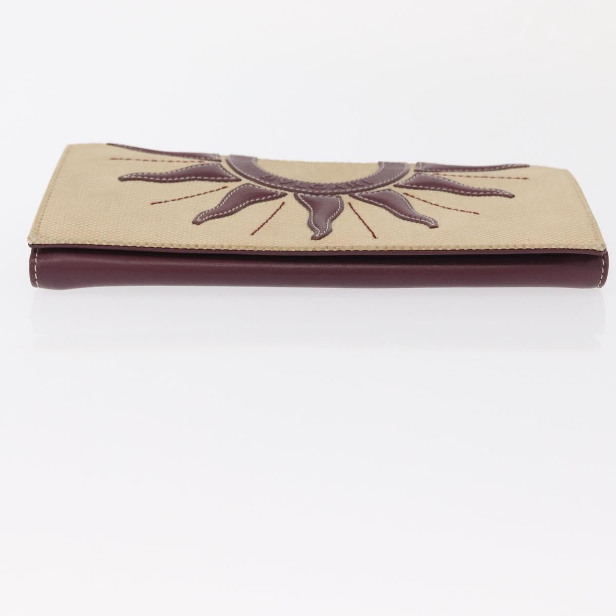 BVLGARI Salvatore Ferragamo Wallet Leather Canvas 2 Set Beige Khaki Auth bs31731