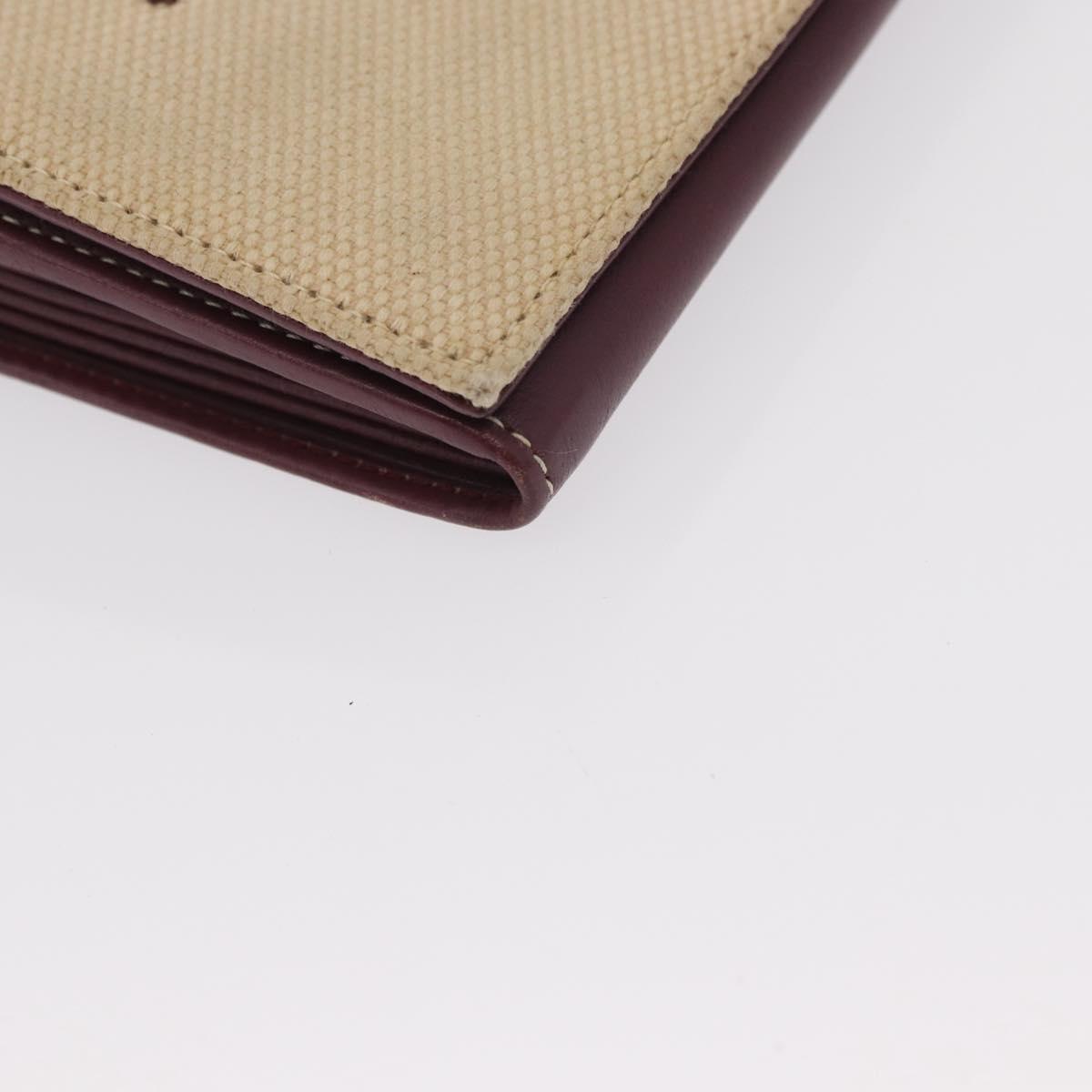 BVLGARI Salvatore Ferragamo Wallet Leather Canvas 2 Set Beige Khaki Auth bs31731