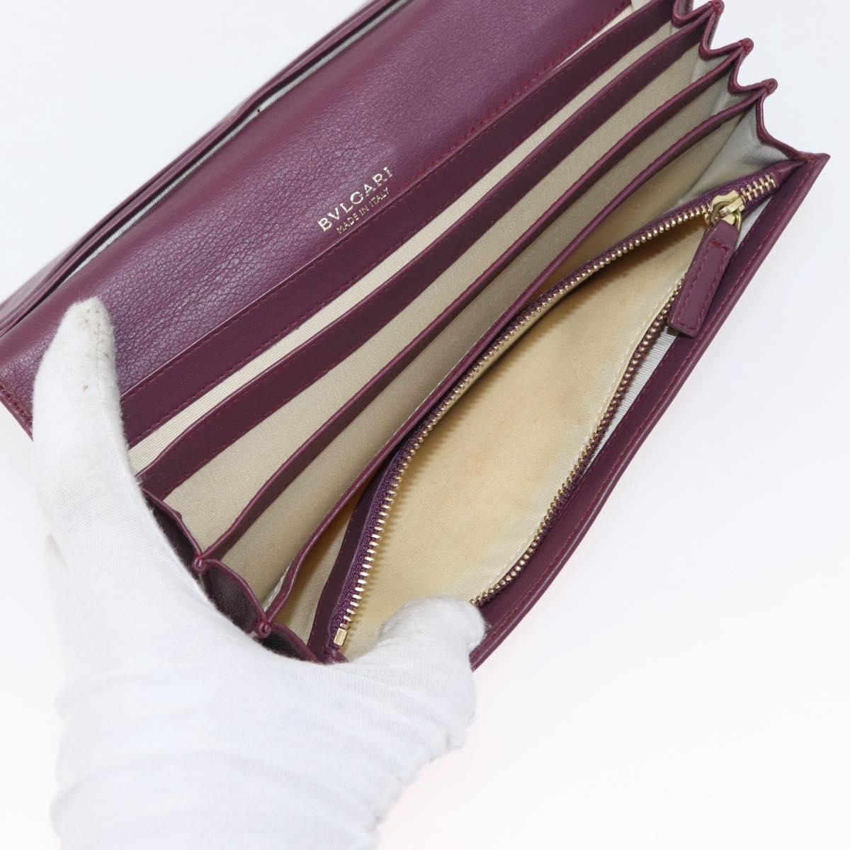 BVLGARI Salvatore Ferragamo Wallet Leather Canvas 2 Set Beige Khaki Auth bs31731