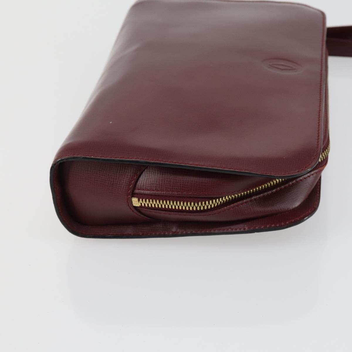 CARTIER Must Line Shoulder Bag Leather 4 Set Bordeaux Auth bs31739