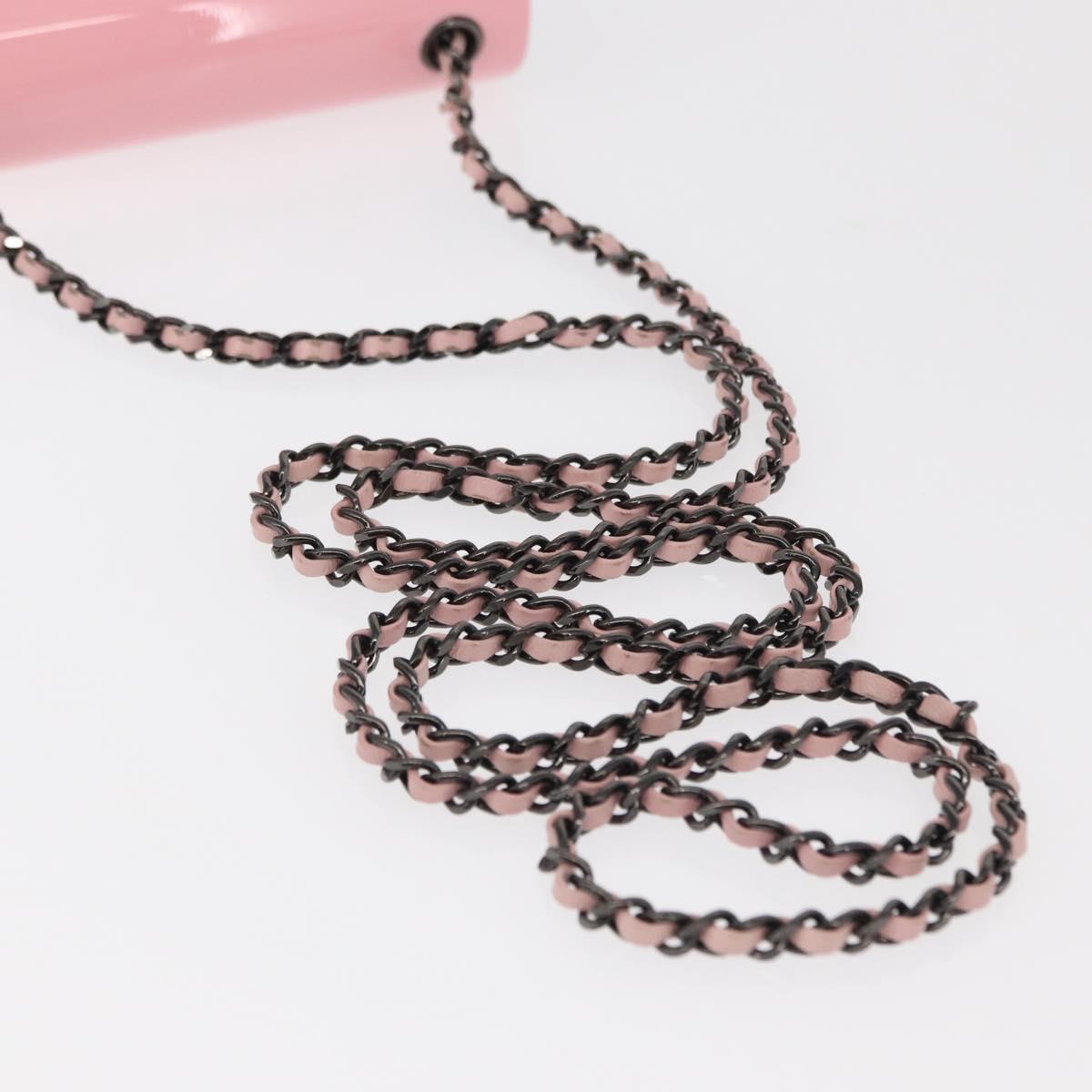 CHANEL Chain evening bag Shoulder Bag plexi Black Pink CC Auth bs31743SM