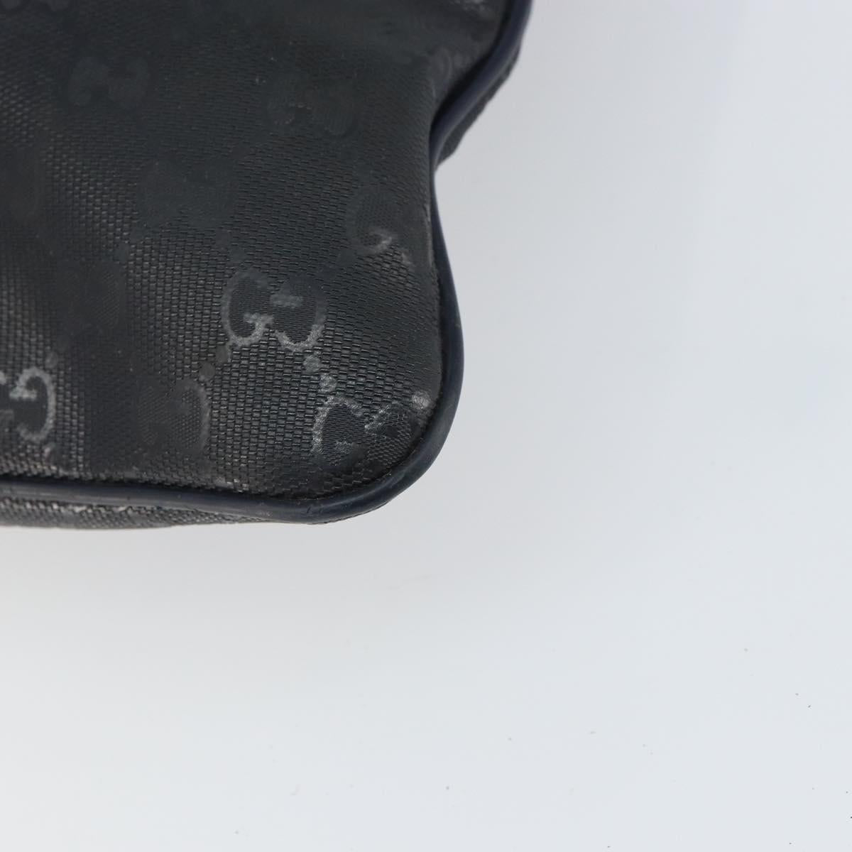 GUCCI GG implementation Shoulder Bag PVC Black Silver 201446 Auth bs31747