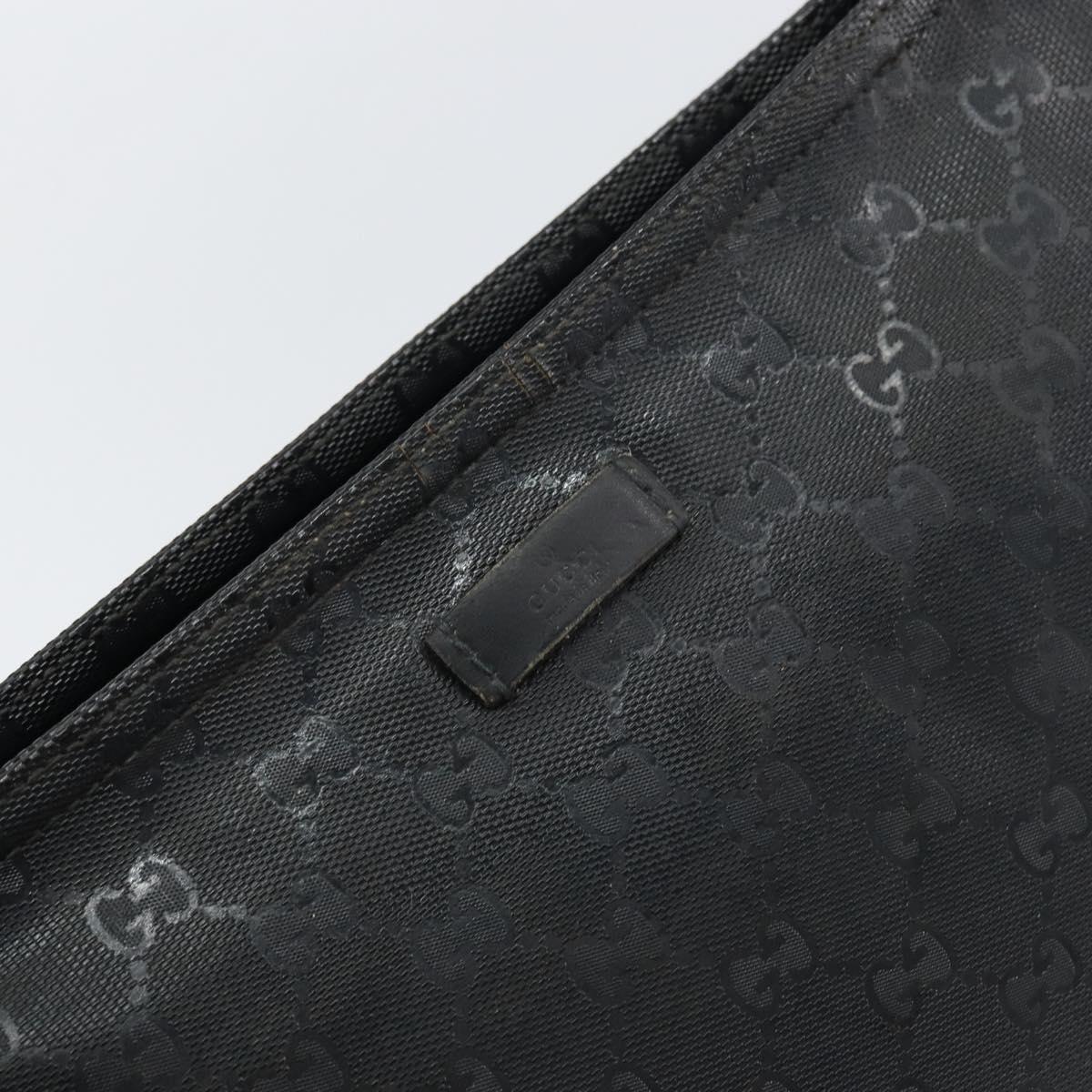 GUCCI GG implementation Shoulder Bag PVC Black Silver 201446 Auth bs31747