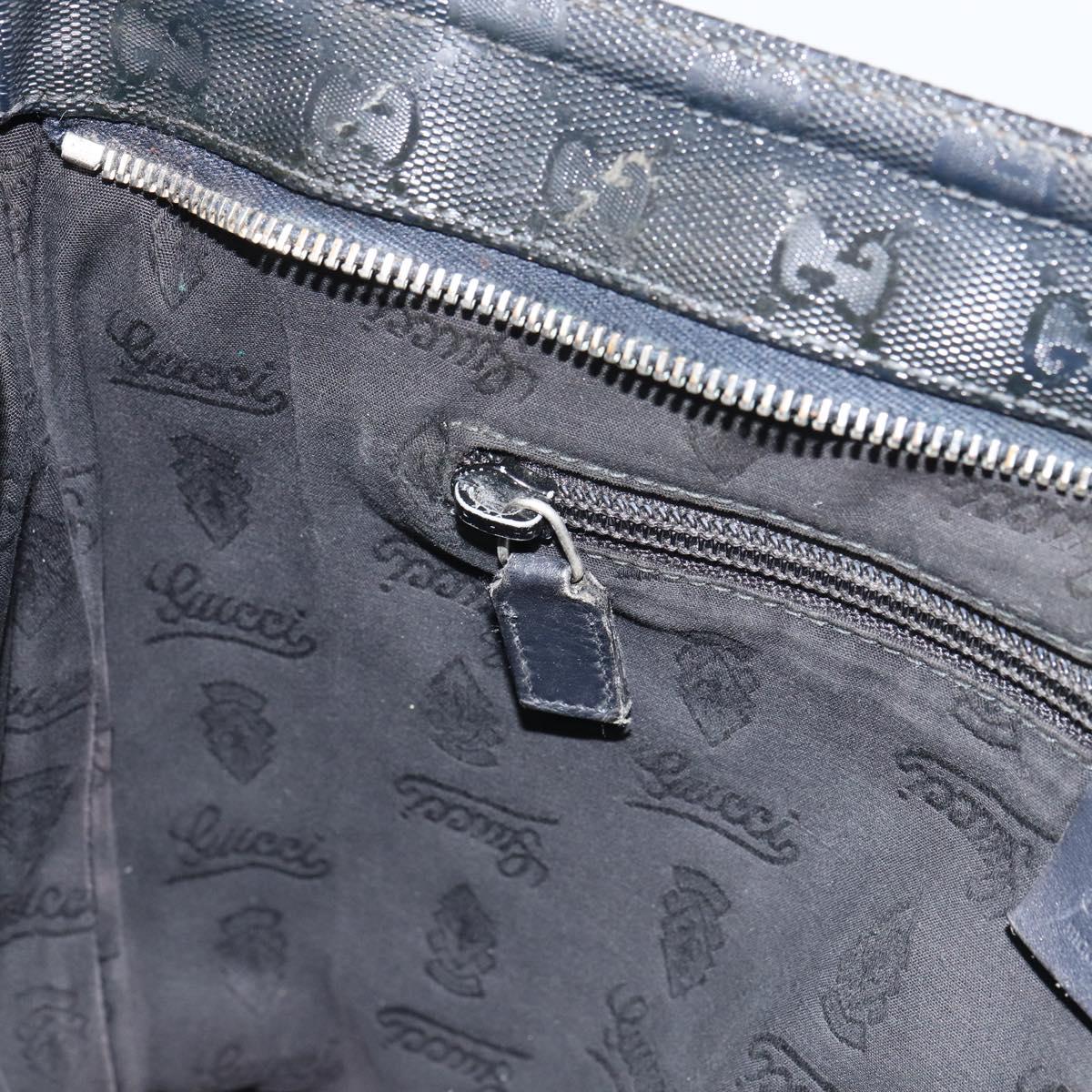 GUCCI GG implementation Shoulder Bag PVC Black Silver 201446 Auth bs31747