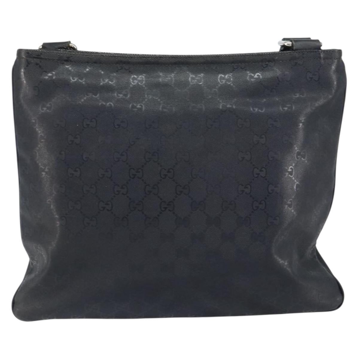 GUCCI GG implementation Shoulder Bag PVC Black Silver 201446 Auth bs31747