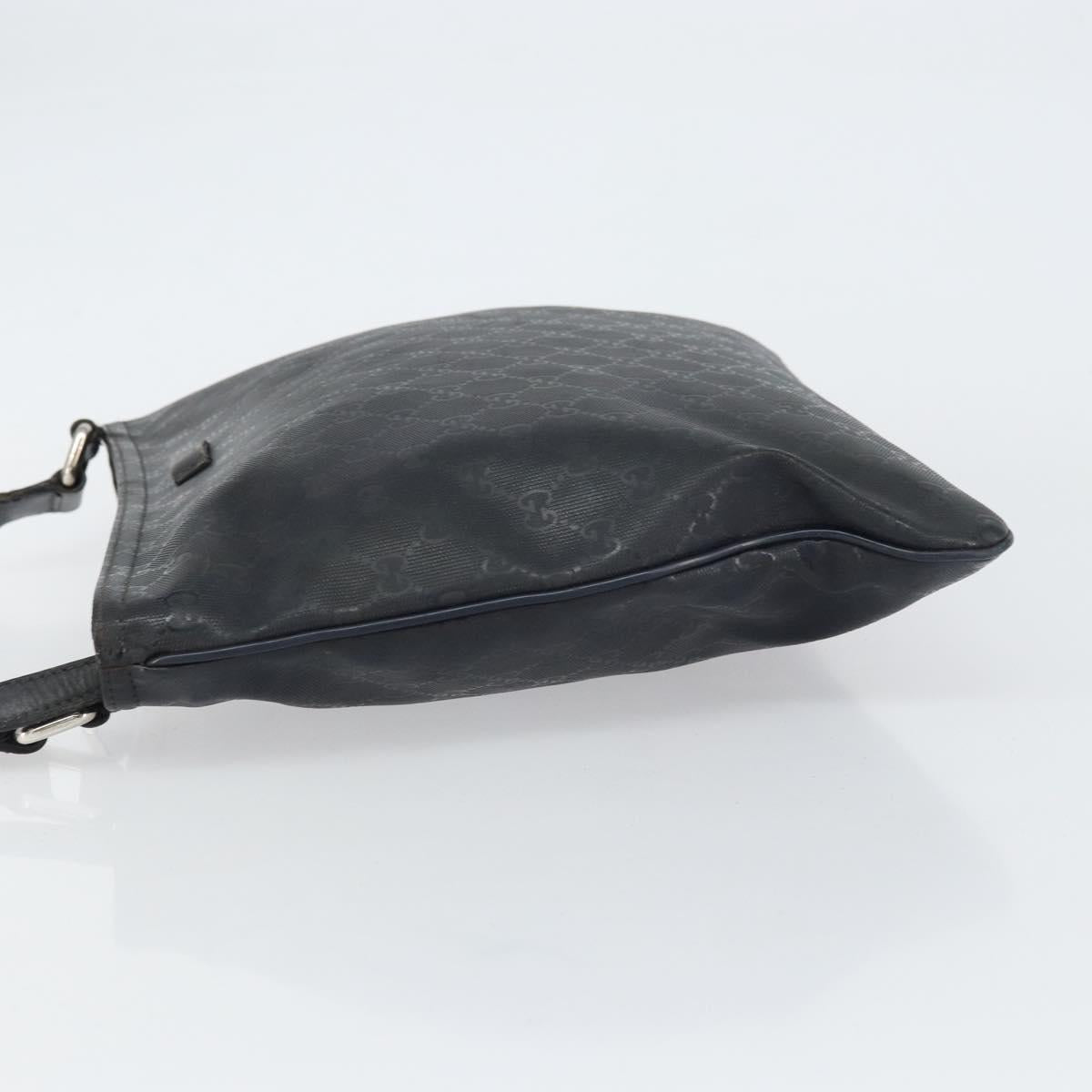 GUCCI GG implementation Shoulder Bag PVC Black Silver 201446 Auth bs31747