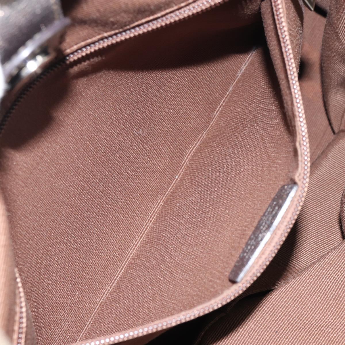 Salvatore Ferragamo Vala Hand Bag Leather Gold Tone Auth bs31761