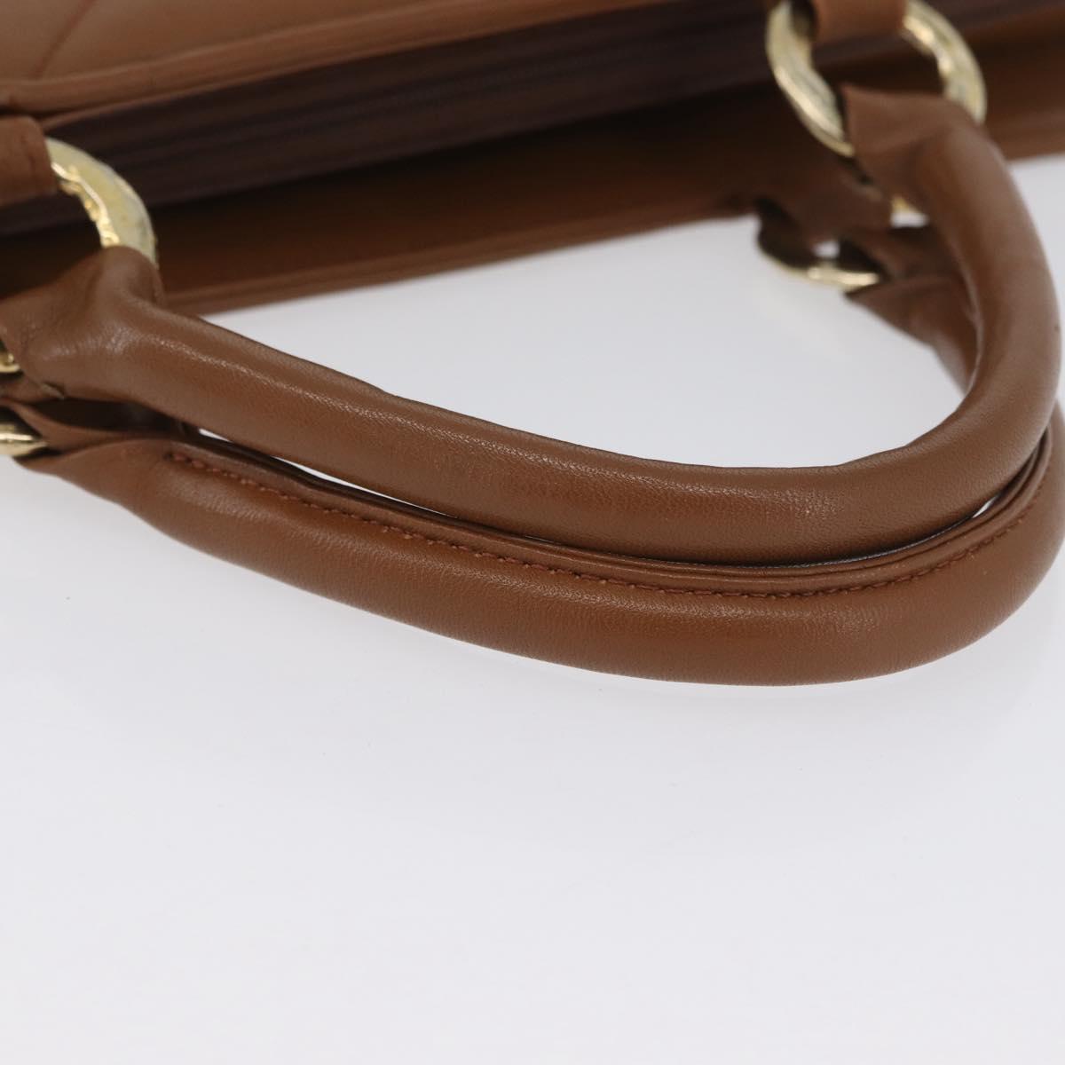 SAINT LAURENT Y Stitch Hand Bag Leather Brown Gold Auth bs31762