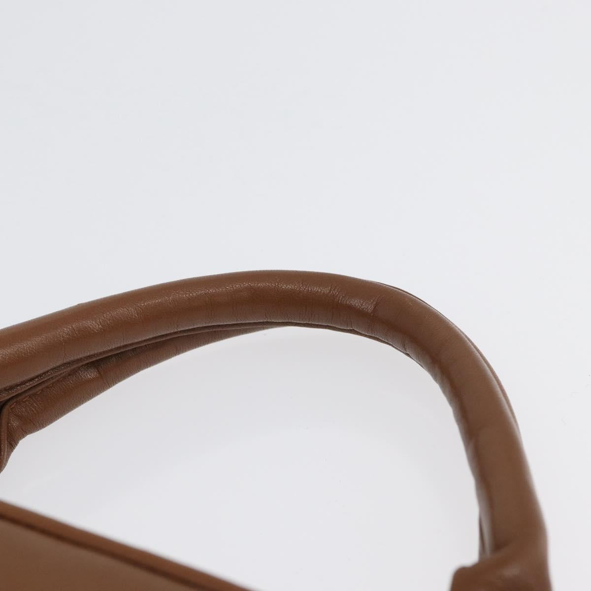 SAINT LAURENT Y Stitch Hand Bag Leather Brown Gold Auth bs31762
