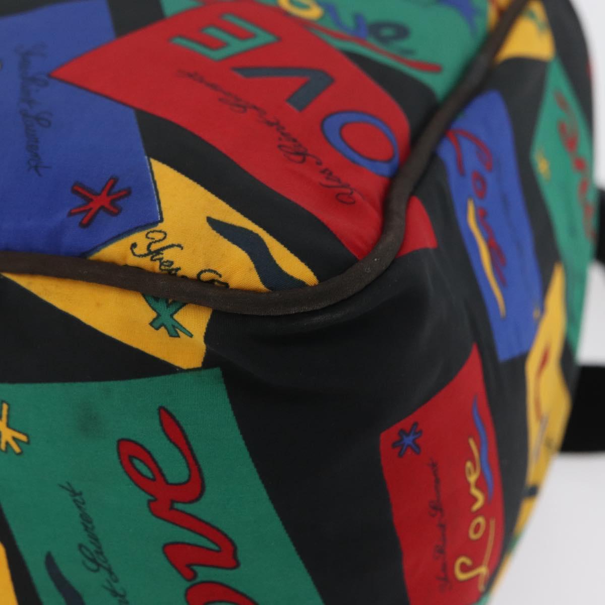 SAINT LAURENT Backpack Nylon Multicolor Gold Auth bs31764