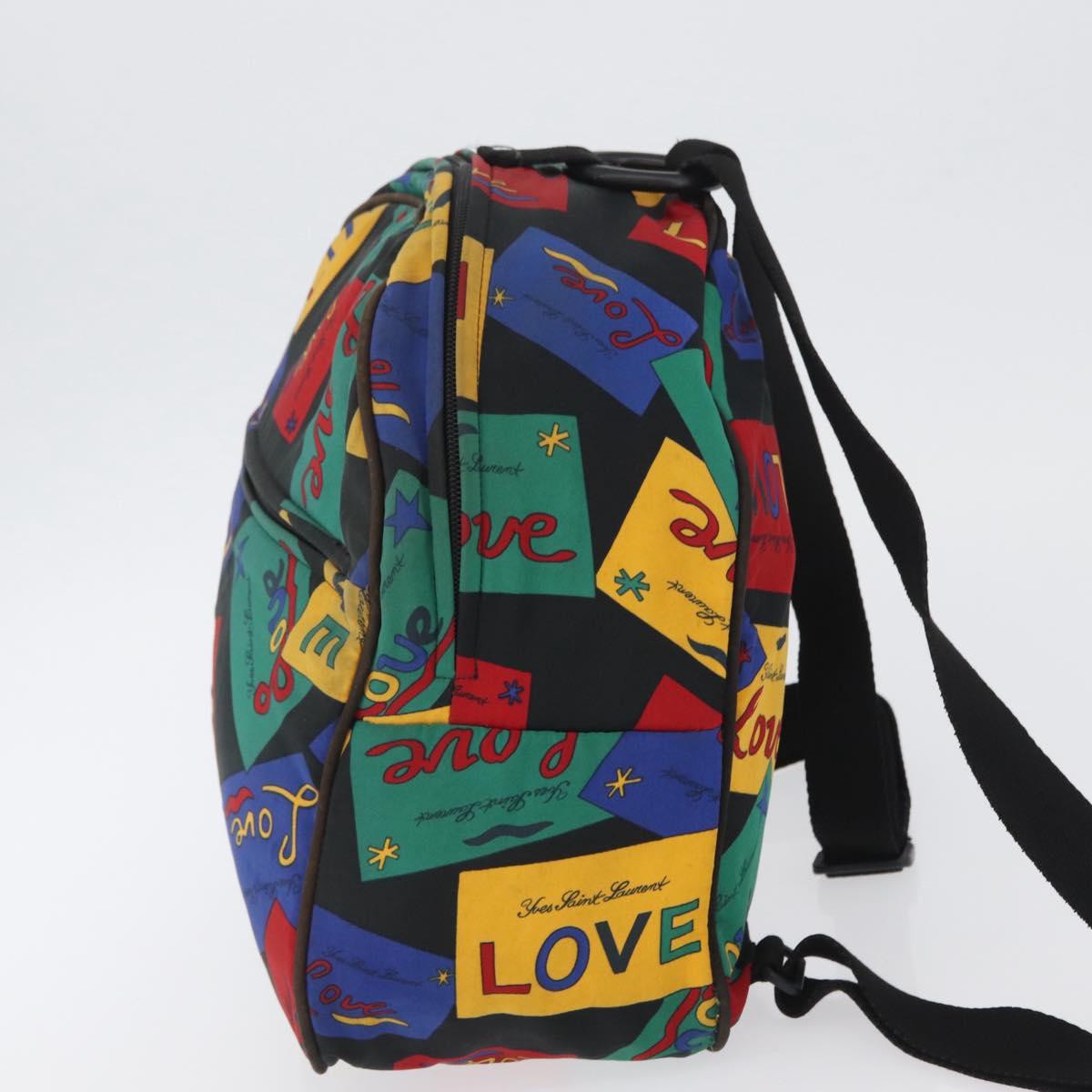 SAINT LAURENT Backpack Nylon Multicolor Gold Auth bs31764