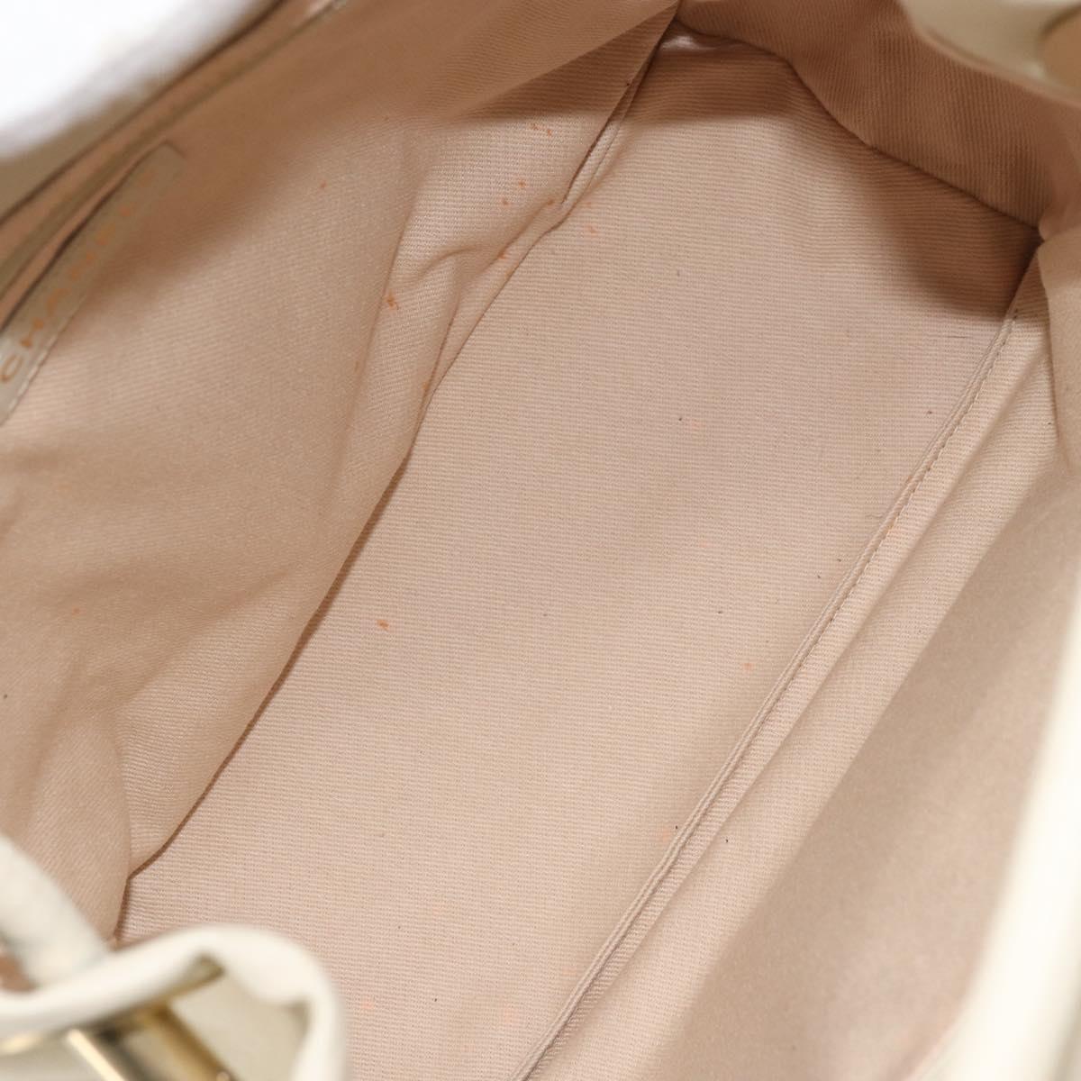 CHANEL Camelia Tote Bag Leather Beige Gold CC Auth bs31794A