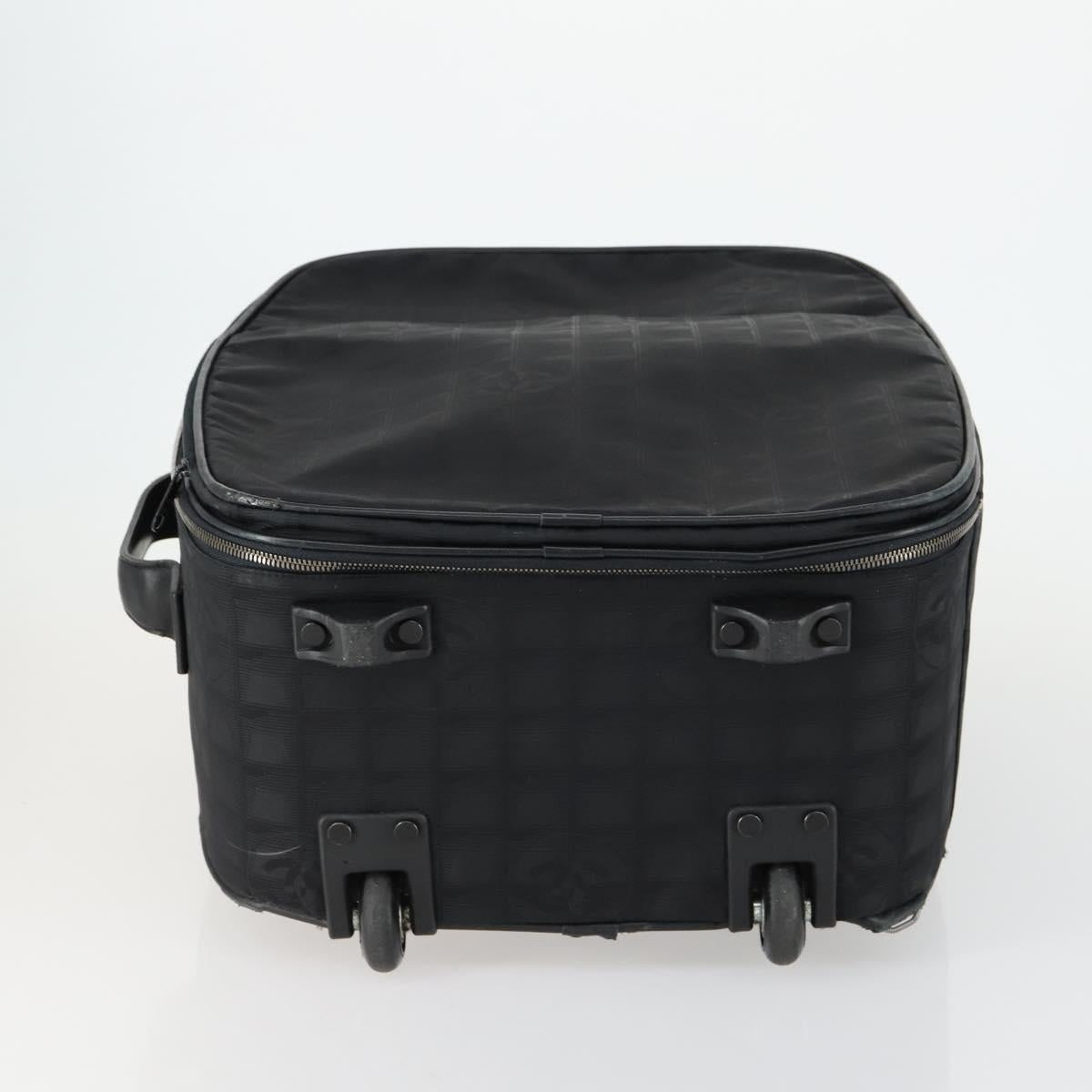 CHANEL New Travel Line Suitcase Nylon Black CC Auth bs31796
