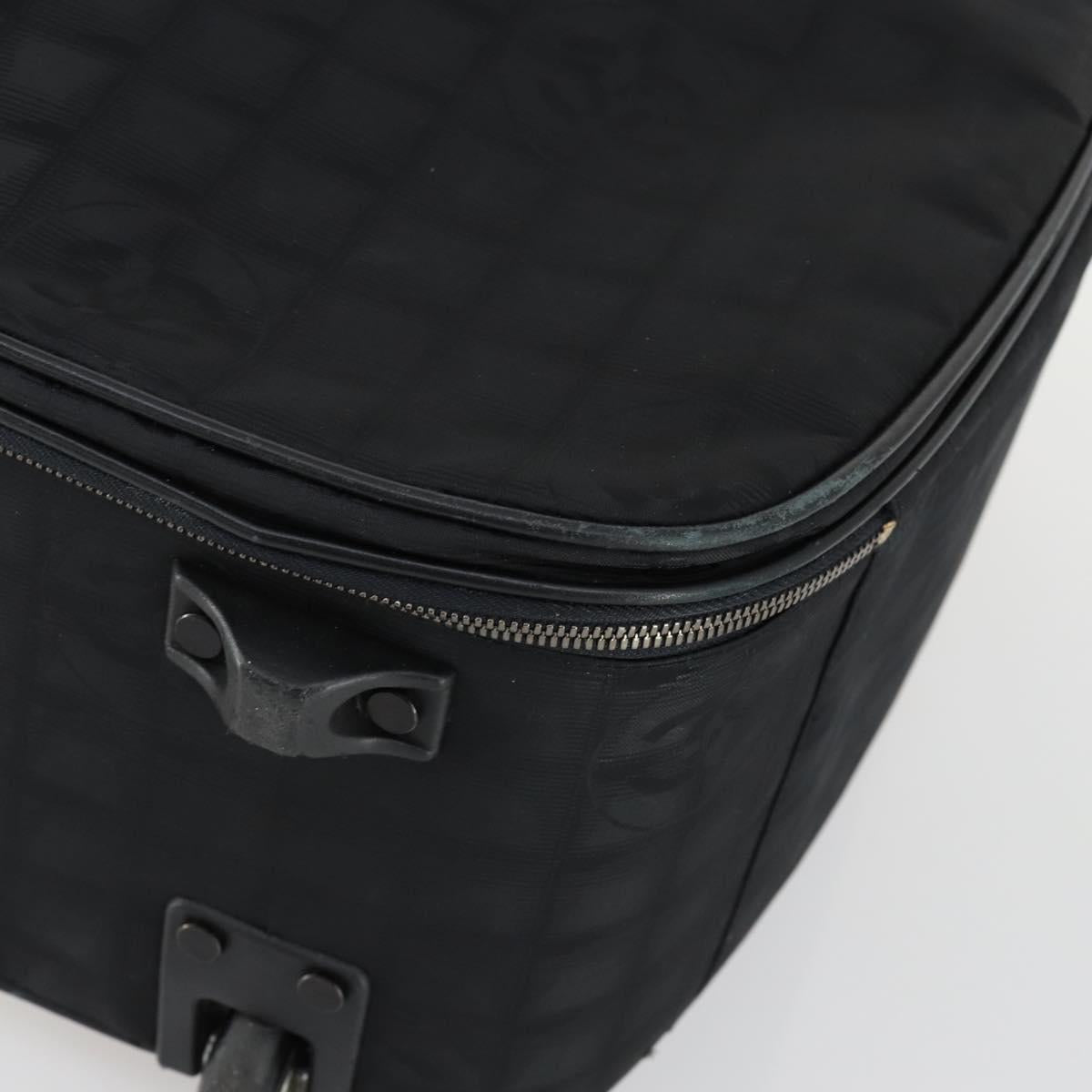 CHANEL New Travel Line Suitcase Nylon Black CC Auth bs31796