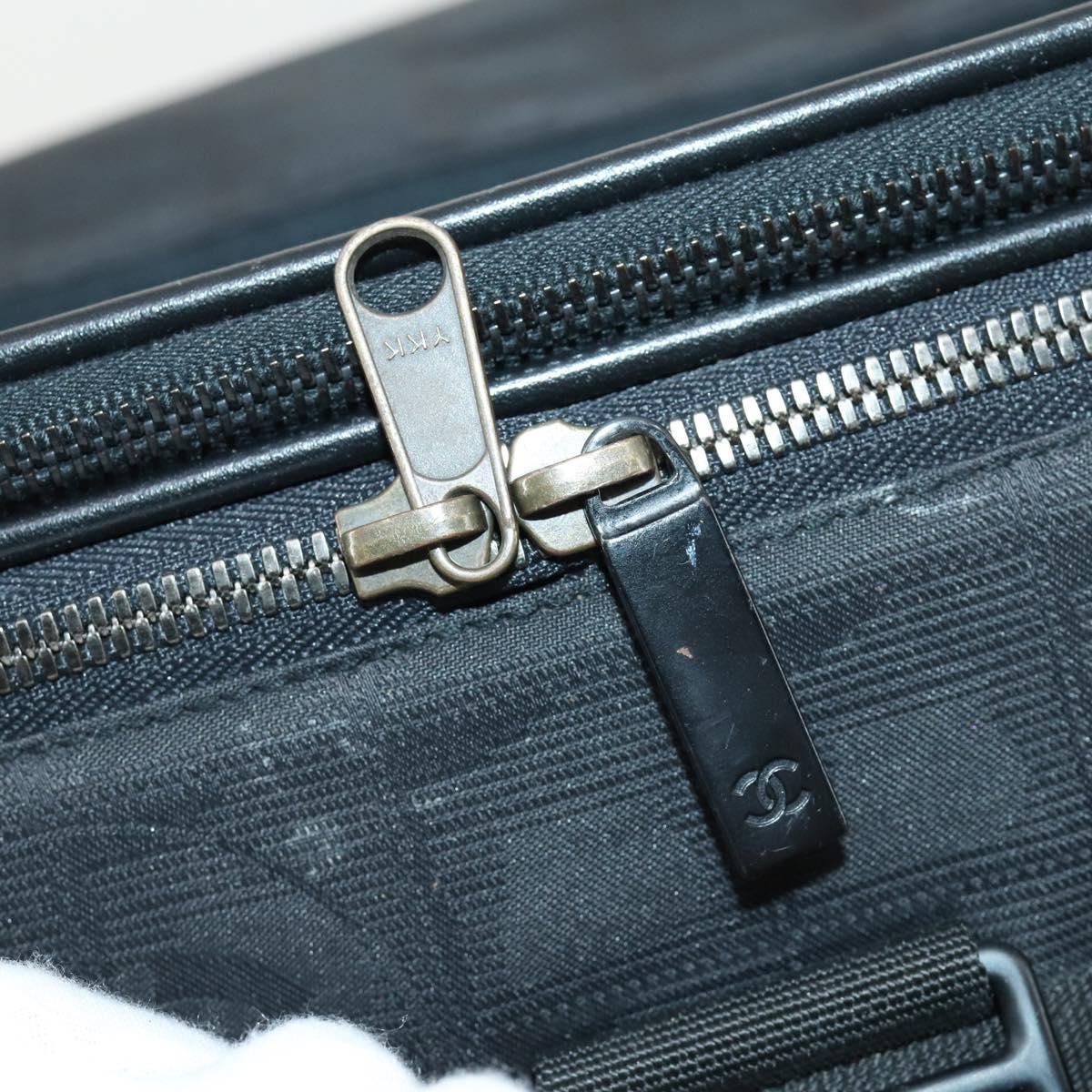 CHANEL New Travel Line Suitcase Nylon Black CC Auth bs31796