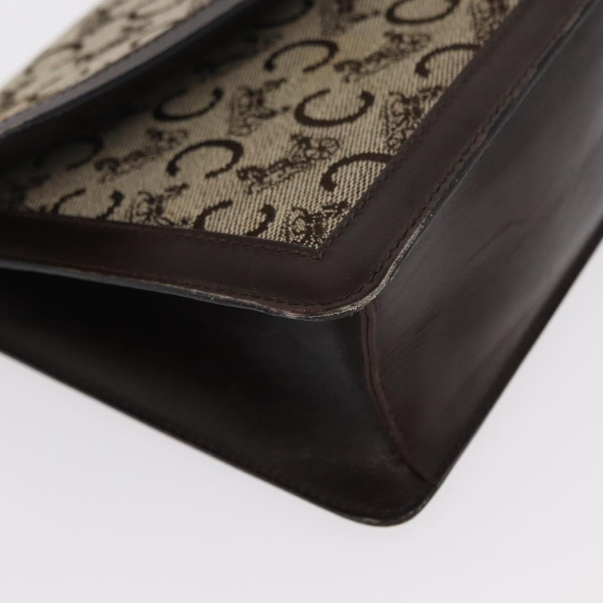 CELINE C Sulky Shoulder Bag Canvas Brown Gold Auth bs31808