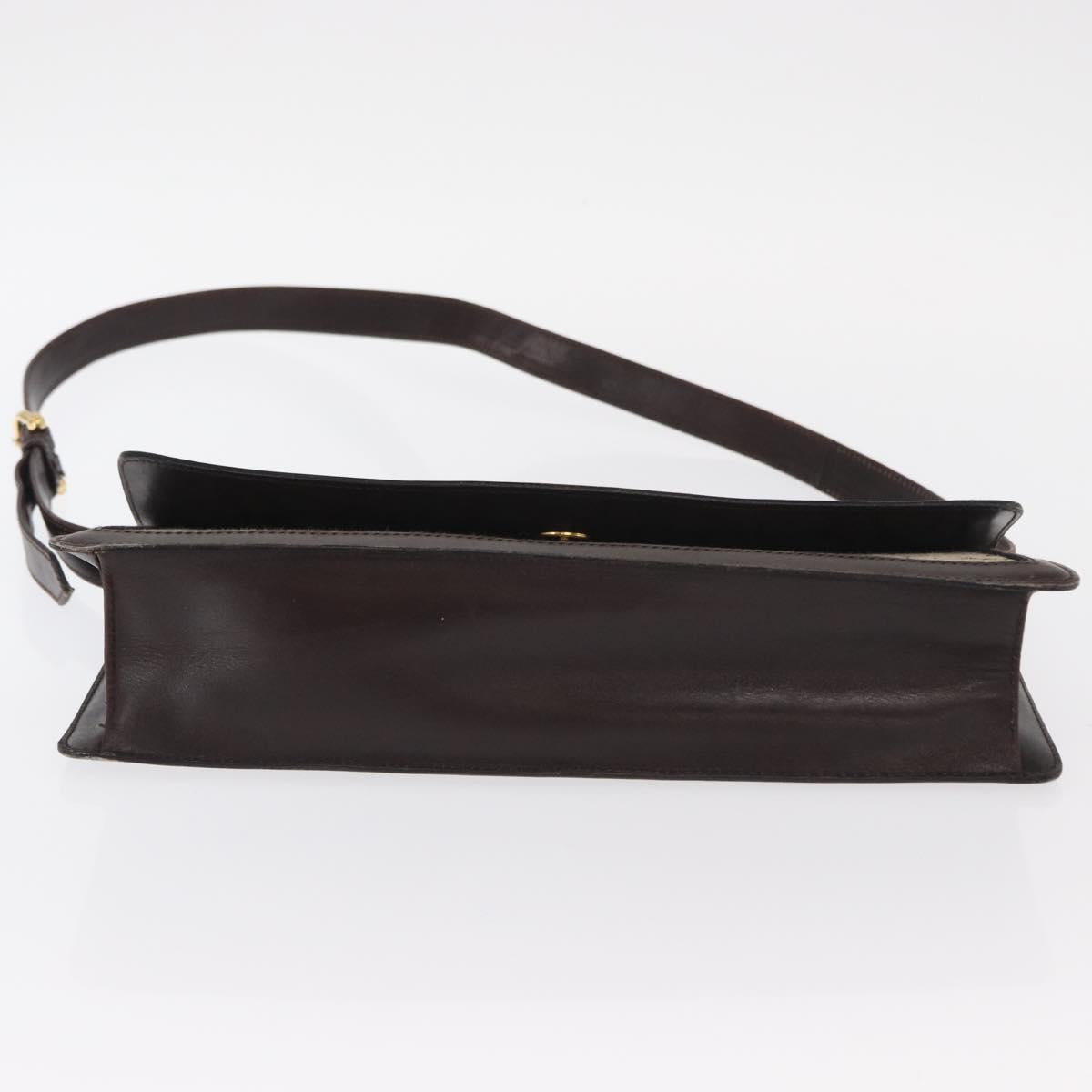 CELINE C Sulky Shoulder Bag Canvas Brown Gold Auth bs31808
