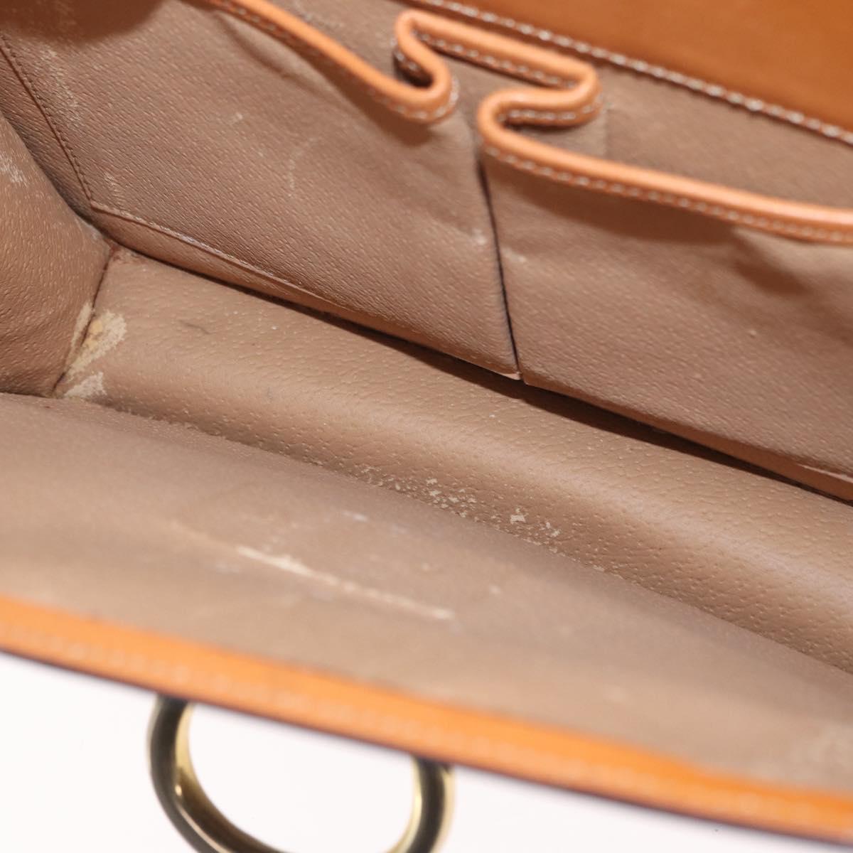 CELINE Macadam Canvas Hand Bag PVC Leather Brown Gold Auth bs31809