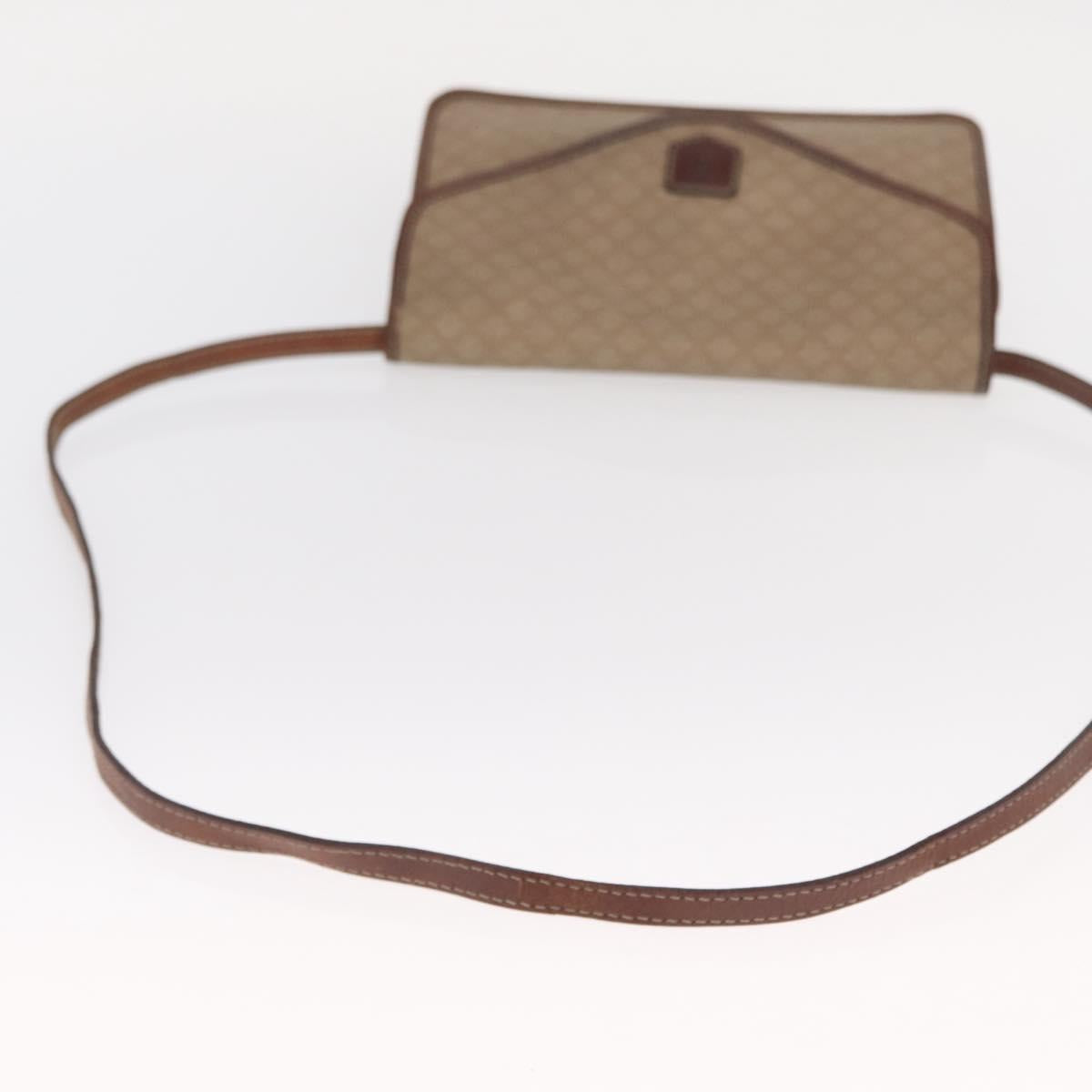 CELINE Macadam Canvas Shoulder Bag PVC Beige Gold Auth bs31811