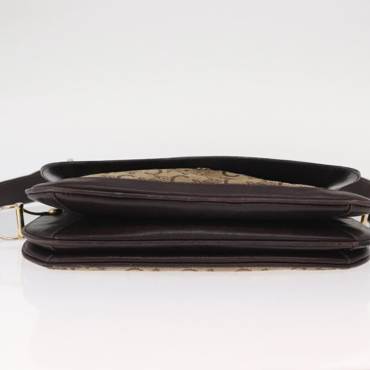 CELINE C Sulky Shoulder Bag Canvas Brown Gold Auth bs31812