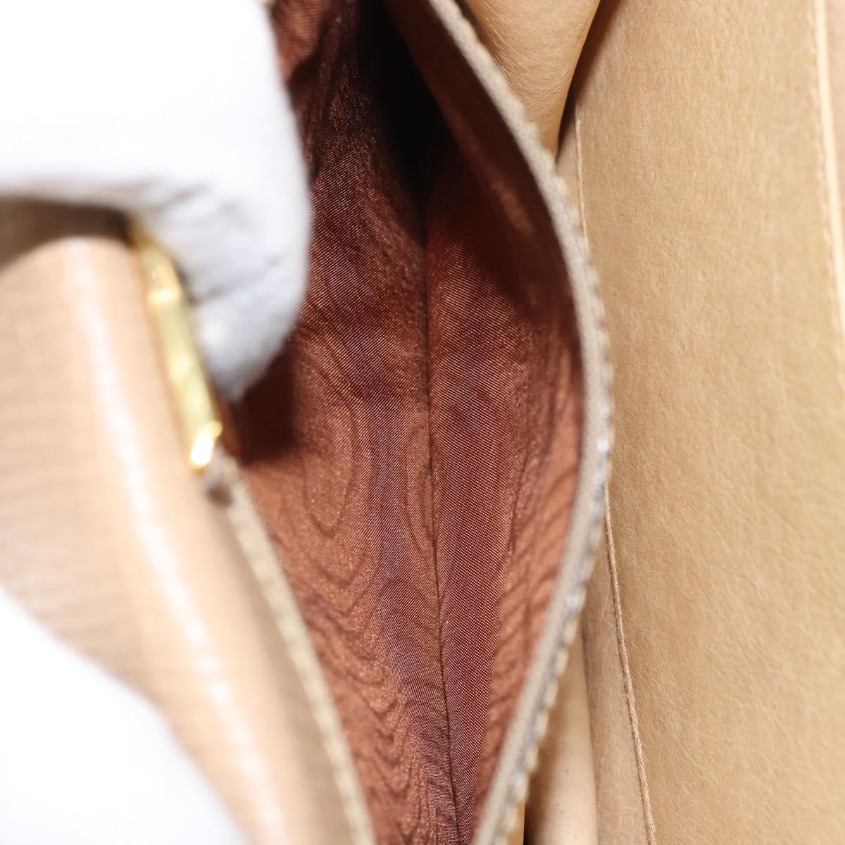 LOEWE Barcelona Hand Bag Leather Beige Auth bs31817