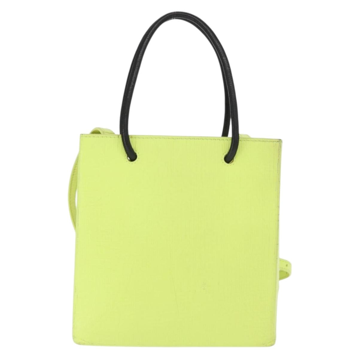 BALENCIAGA Tote Bag Leather 2way Yellow 572411 Auth bs31818