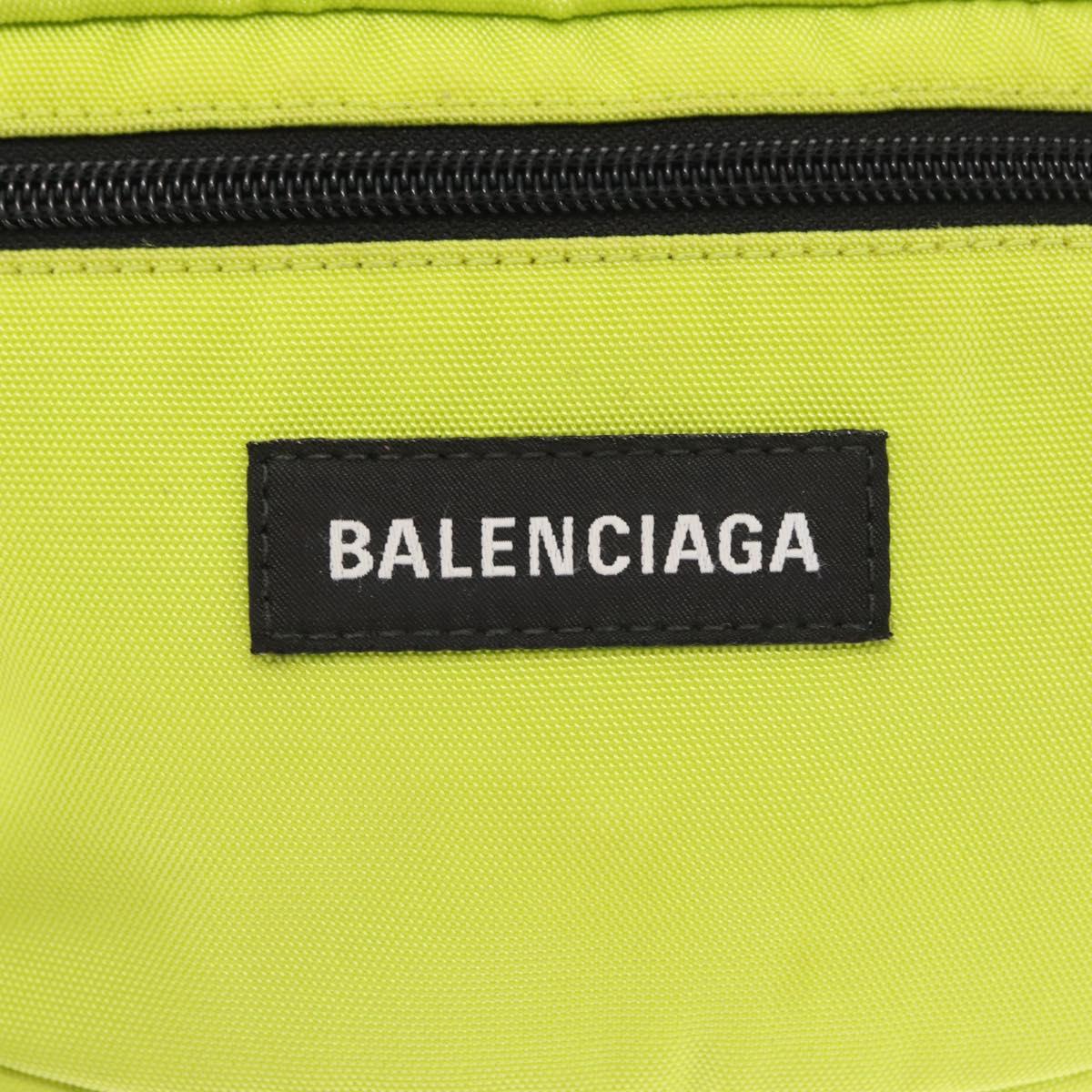 BALENCIAGA Waist bag Nylon Yellow Silver 567041 Auth bs31819