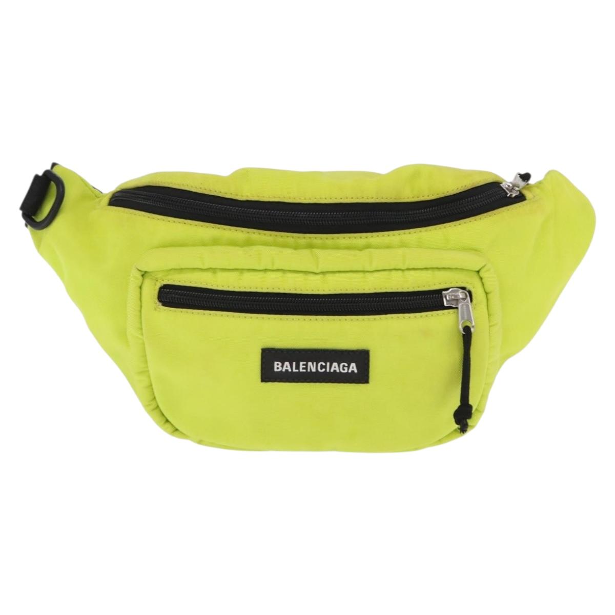 BALENCIAGA Waist bag Nylon Yellow Silver 567041 Auth bs31819