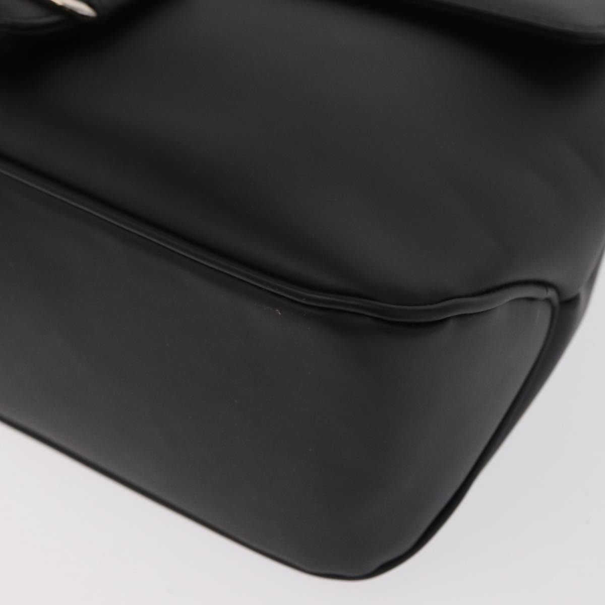 Salvatore Ferragamo Vala Shoulder Bag Leather Black Silver Auth bs31823