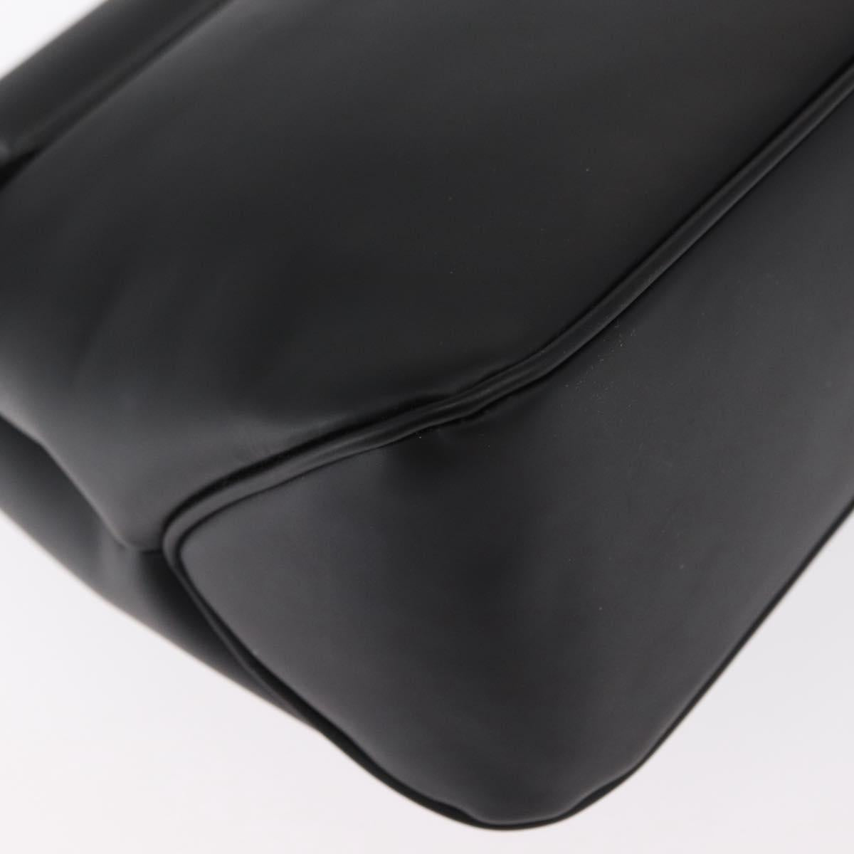 Salvatore Ferragamo Vala Shoulder Bag Leather Black Silver Auth bs31823