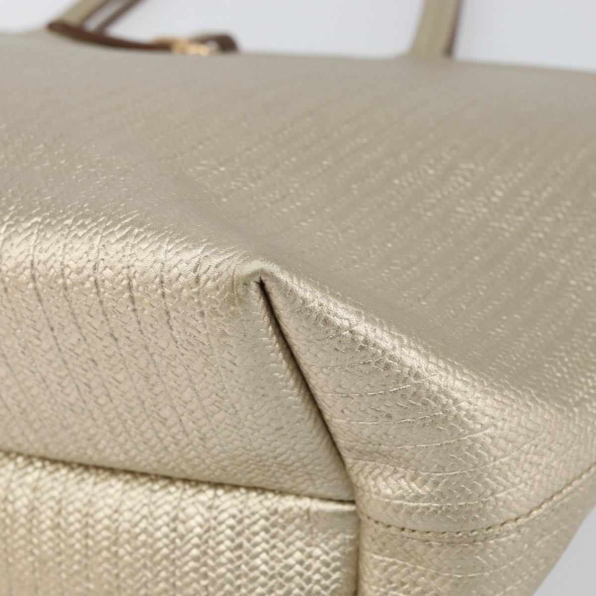 Salvatore Ferragamo Gancini Tote Bag Leather Gold Tone Auth bs31825