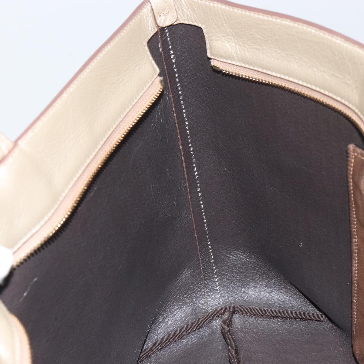 Salvatore Ferragamo Gancini Tote Bag Leather Gold Tone Auth bs31825