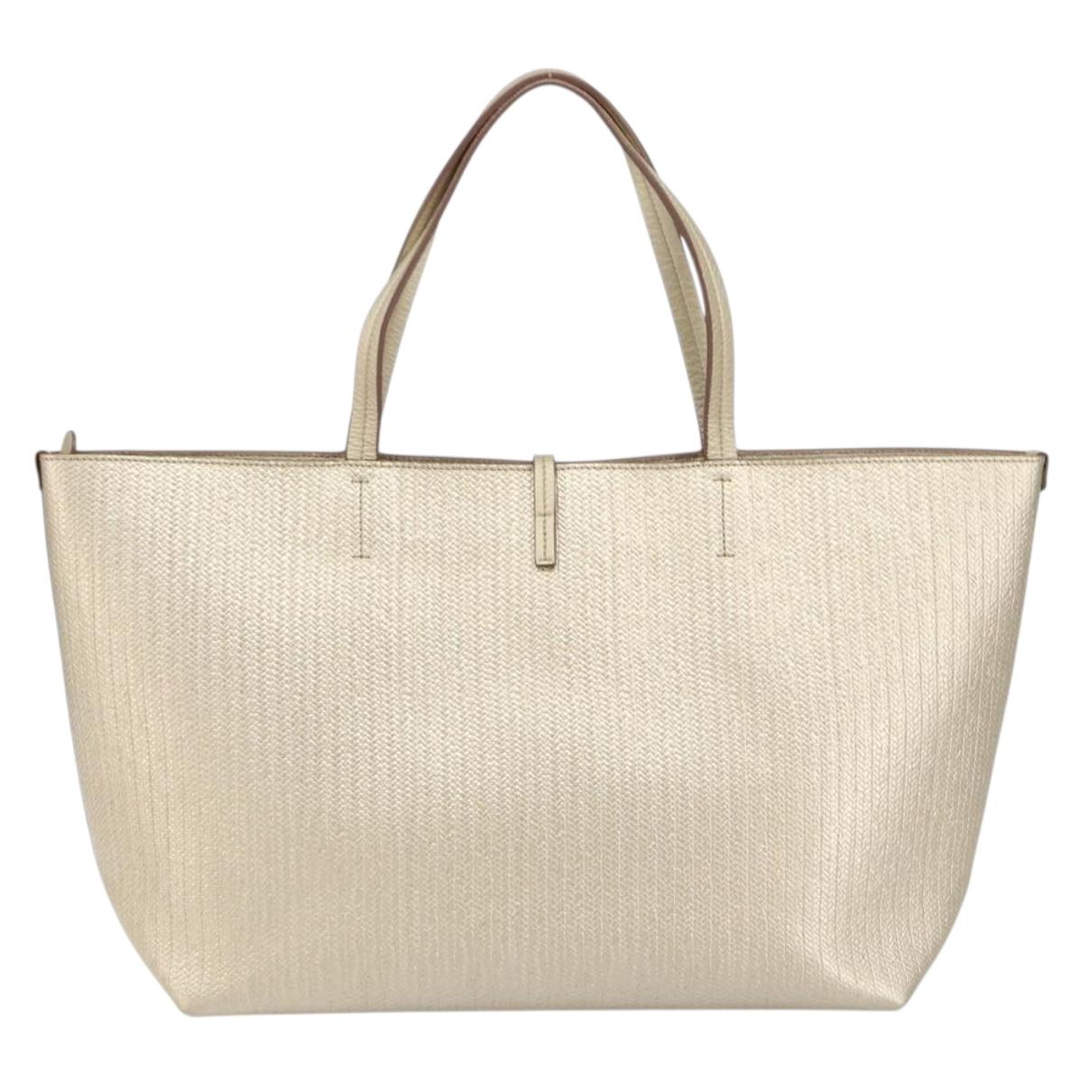 Salvatore Ferragamo Gancini Tote Bag Leather Gold Tone Auth bs31825