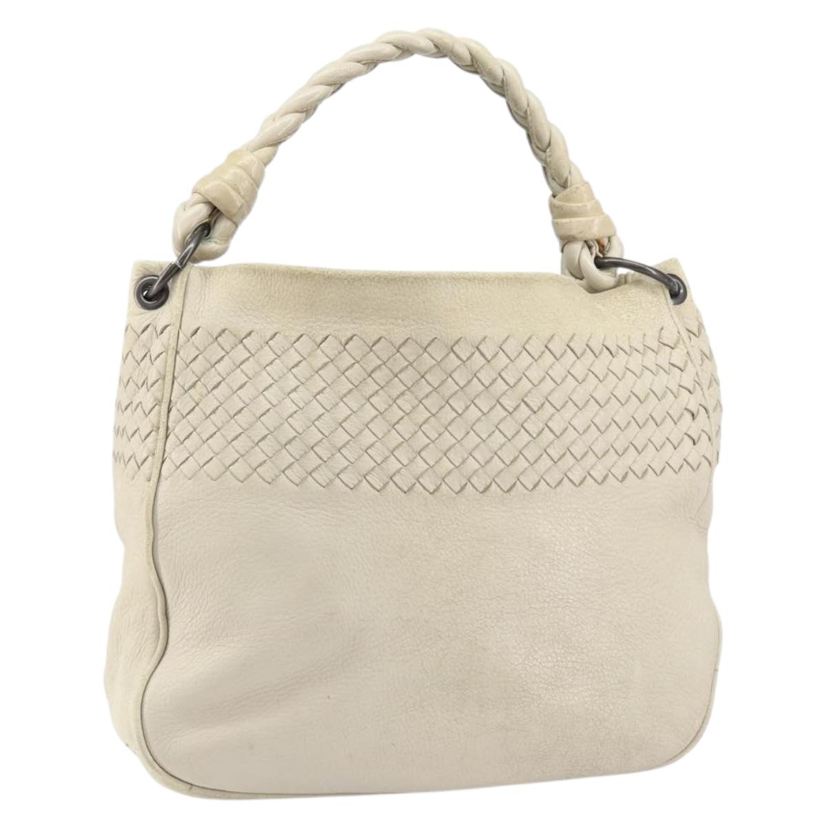 BOTTEGA VENETA INTRECCIATO Shoulder Bag Leather Beige Auth bs31827