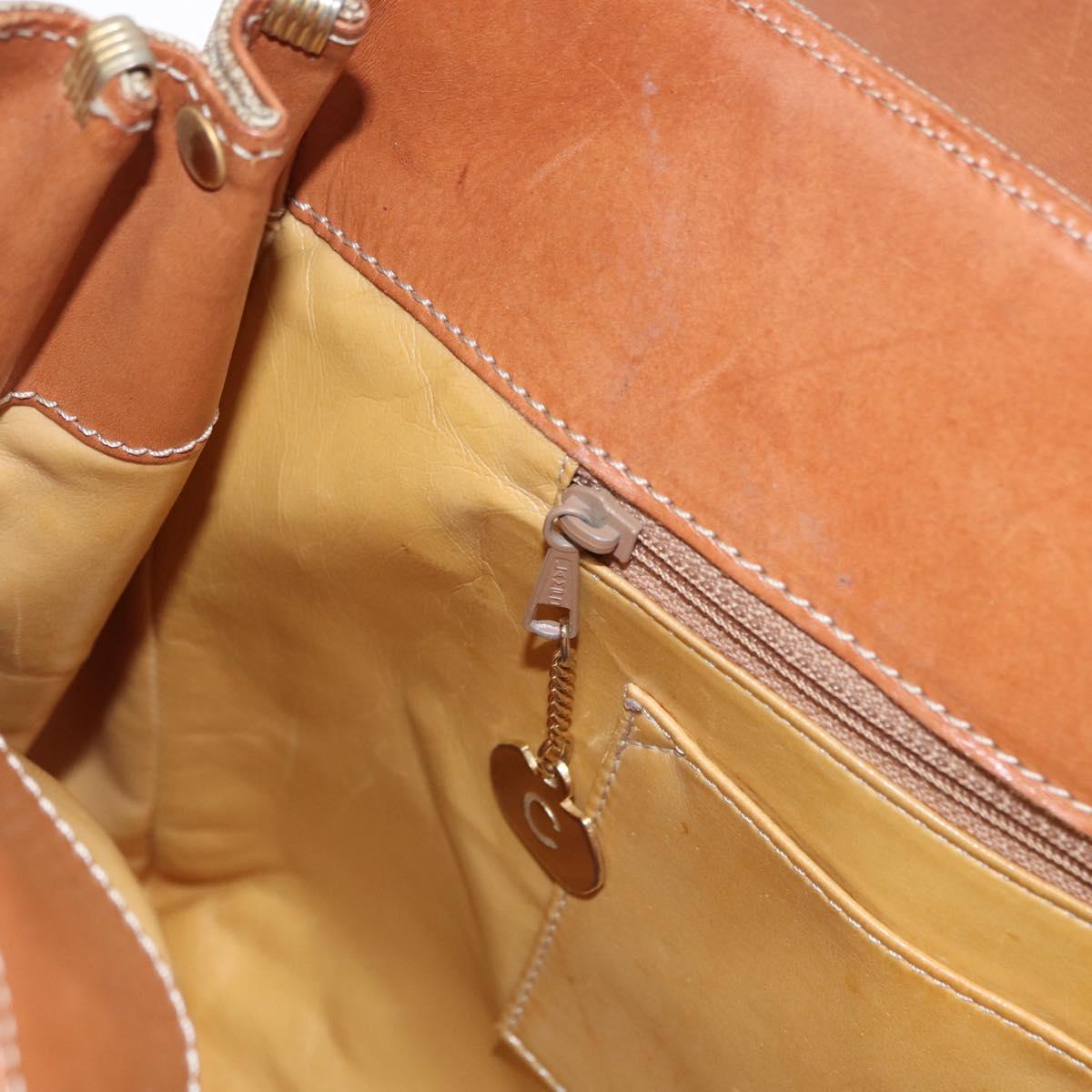 CELINE Macadam Canvas Hand Bag PVC Beige Gold Auth bs31832