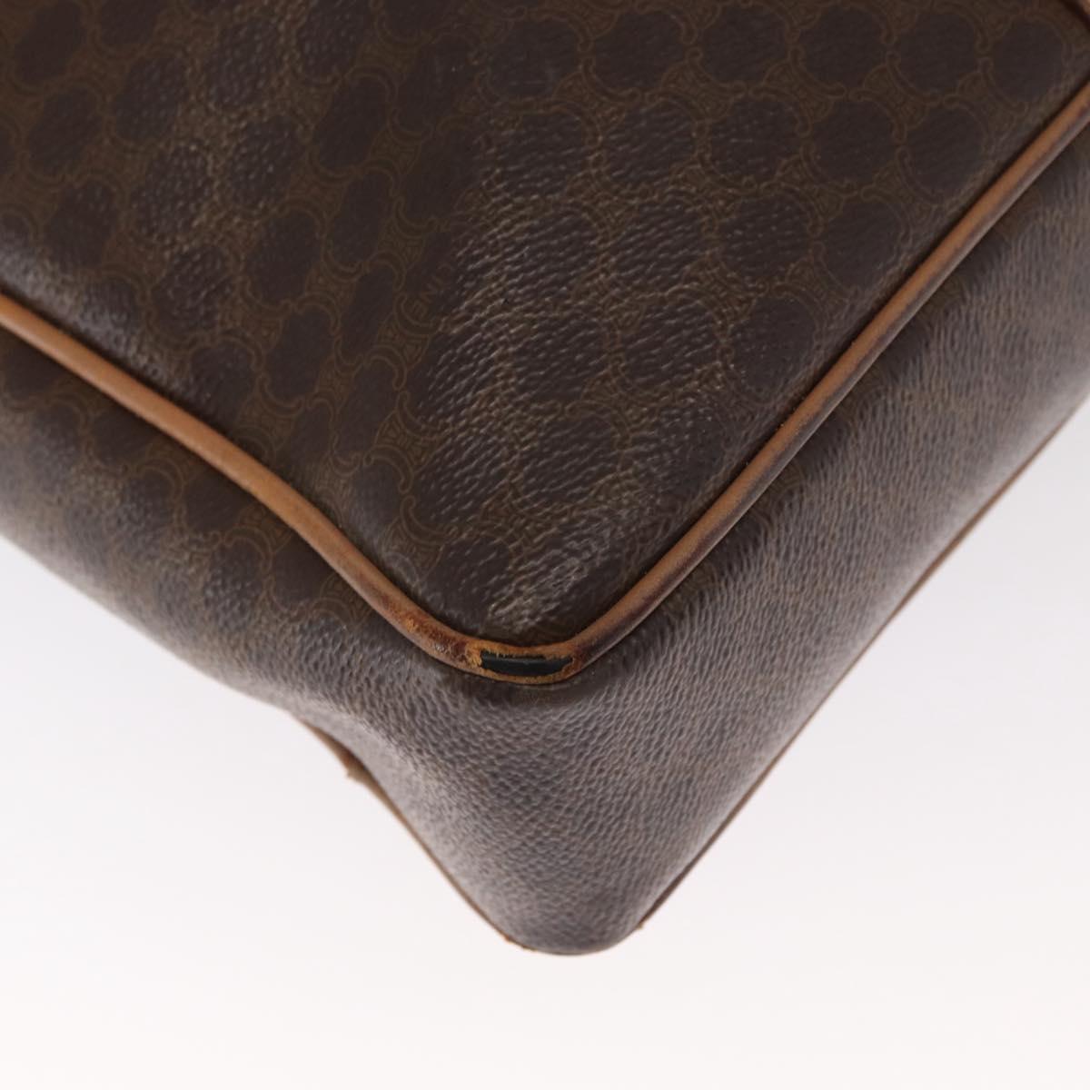 CELINE Macadam Canvas Business Bag PVC Brown Gold Auth bs31835