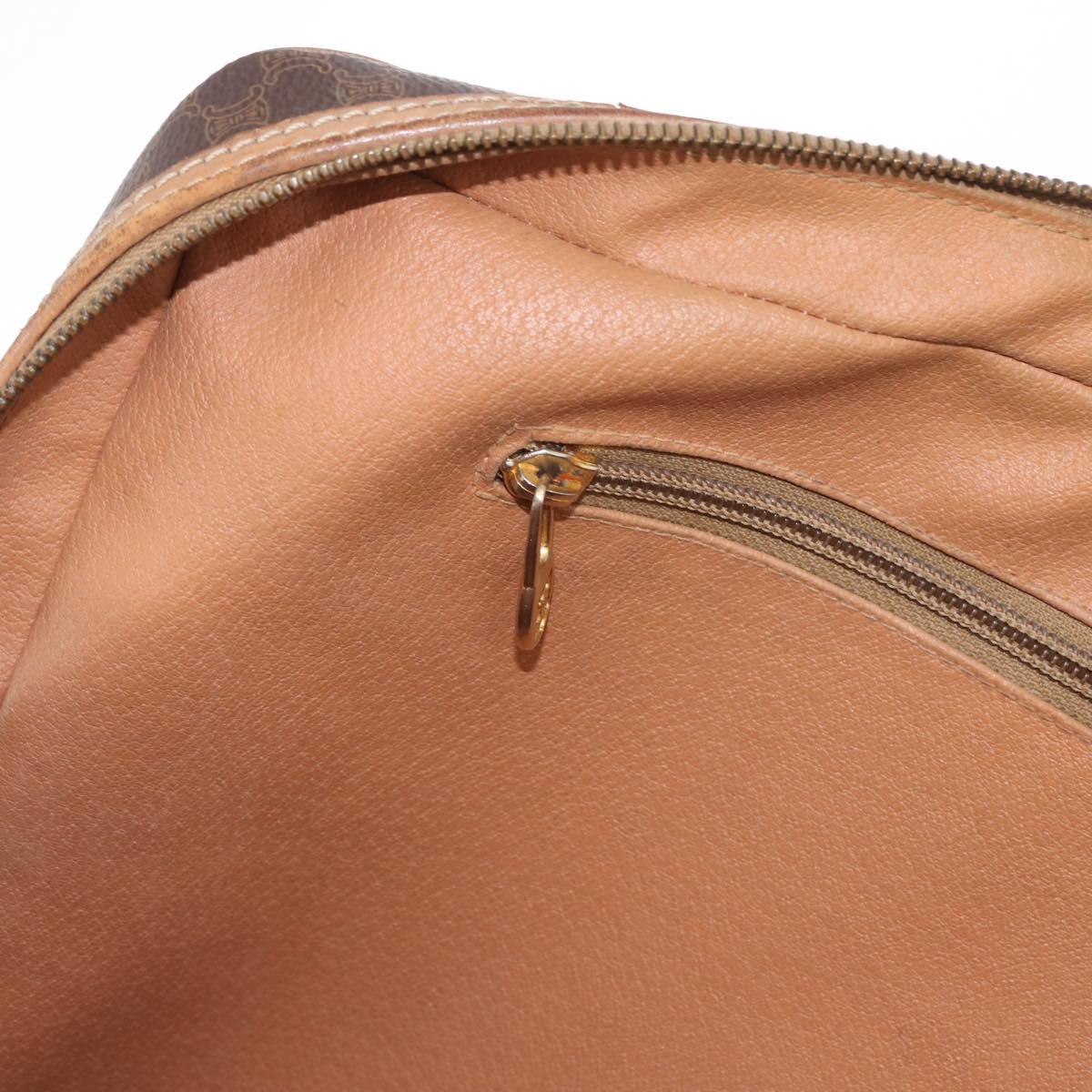 CELINE Macadam Canvas Business Bag PVC Brown Gold Auth bs31835