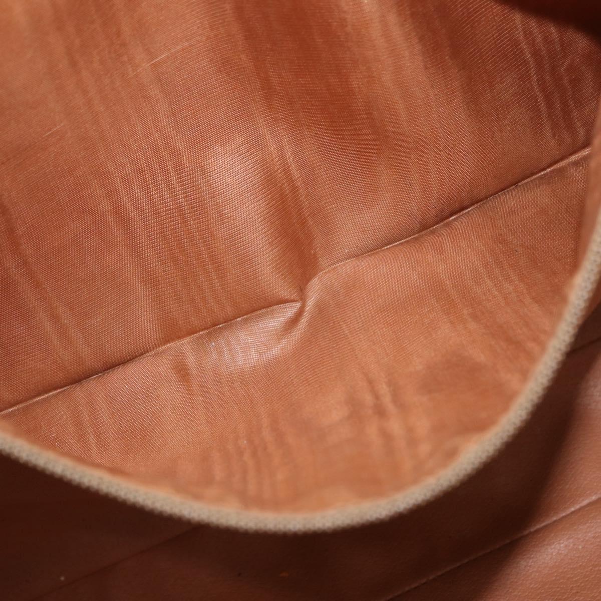 CELINE Macadam Canvas Business Bag PVC Brown Gold Auth bs31835