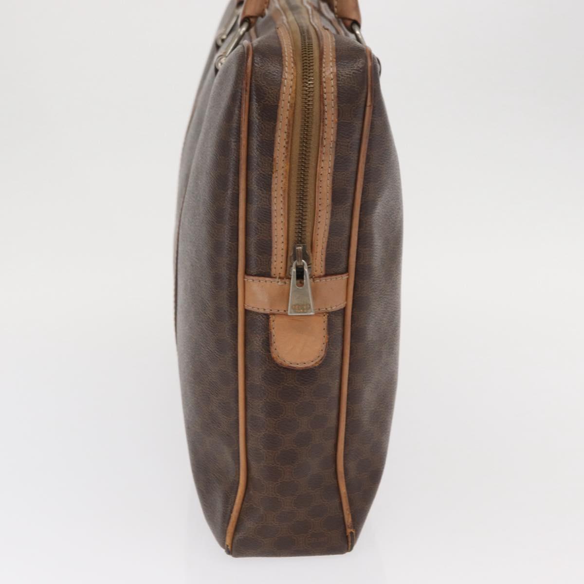 CELINE Macadam Canvas Business Bag PVC Brown Gold Auth bs31835