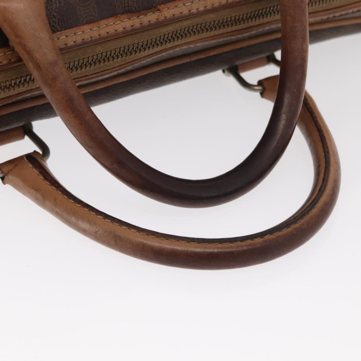CELINE Macadam Canvas Business Bag PVC Brown Gold Auth bs31835