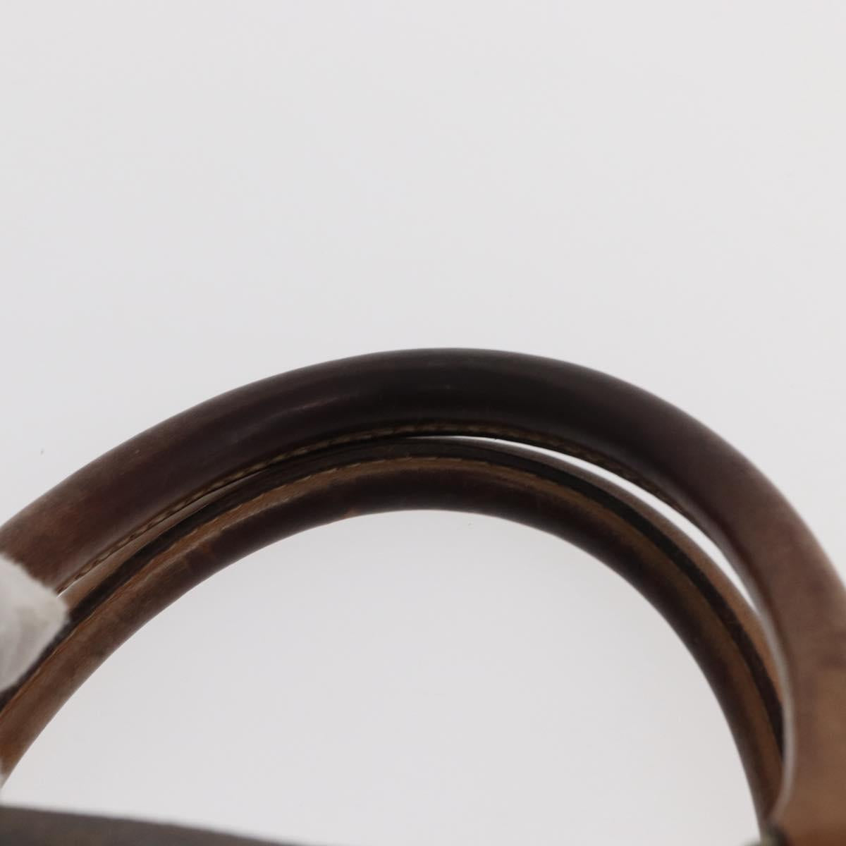 CELINE Macadam Canvas Business Bag PVC Brown Gold Auth bs31835