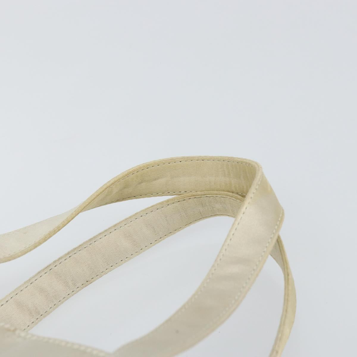 PRADA Hand Bag Satin White Auth bs31836